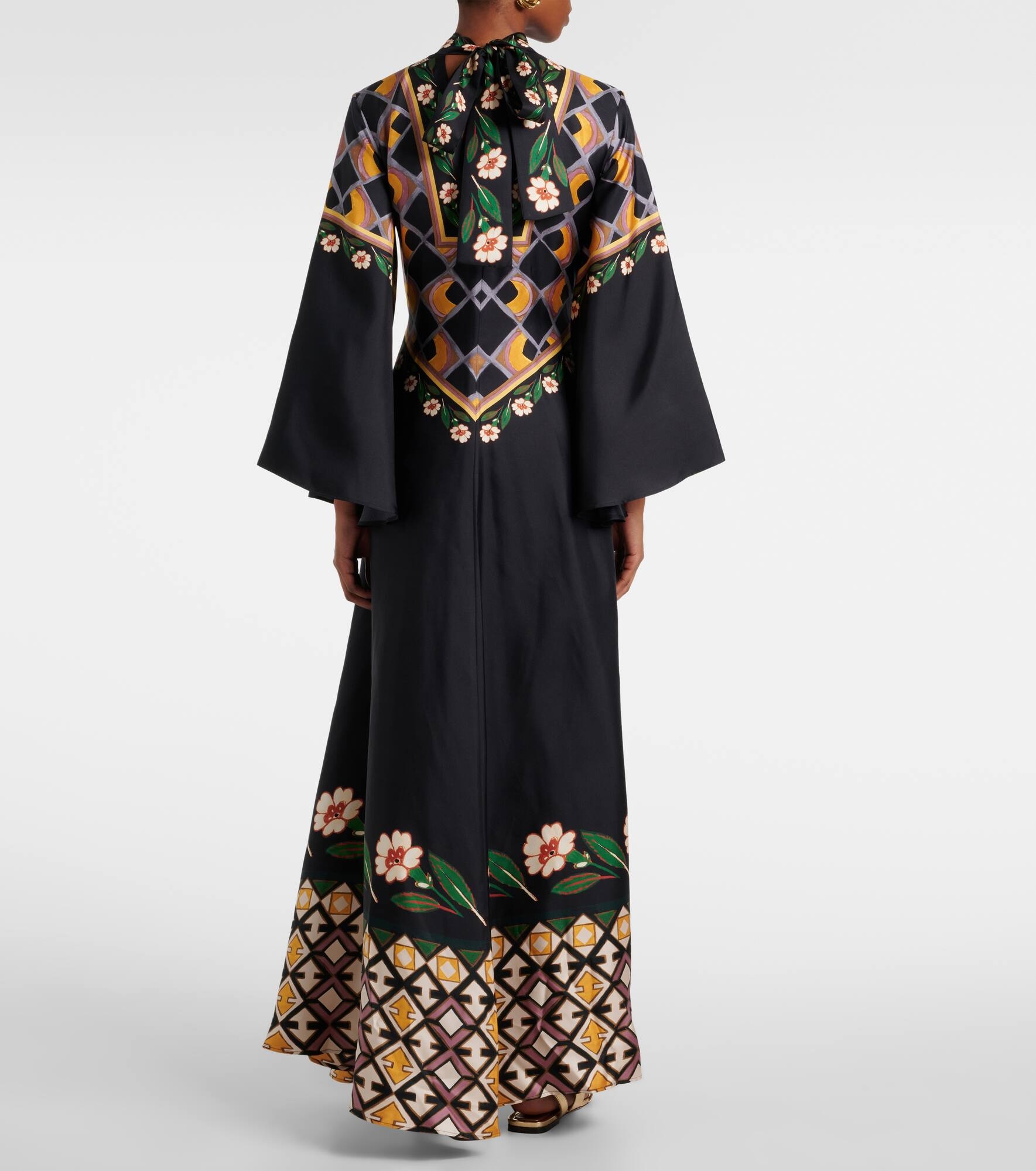 Magnifico printed silk twill maxi dress - 3