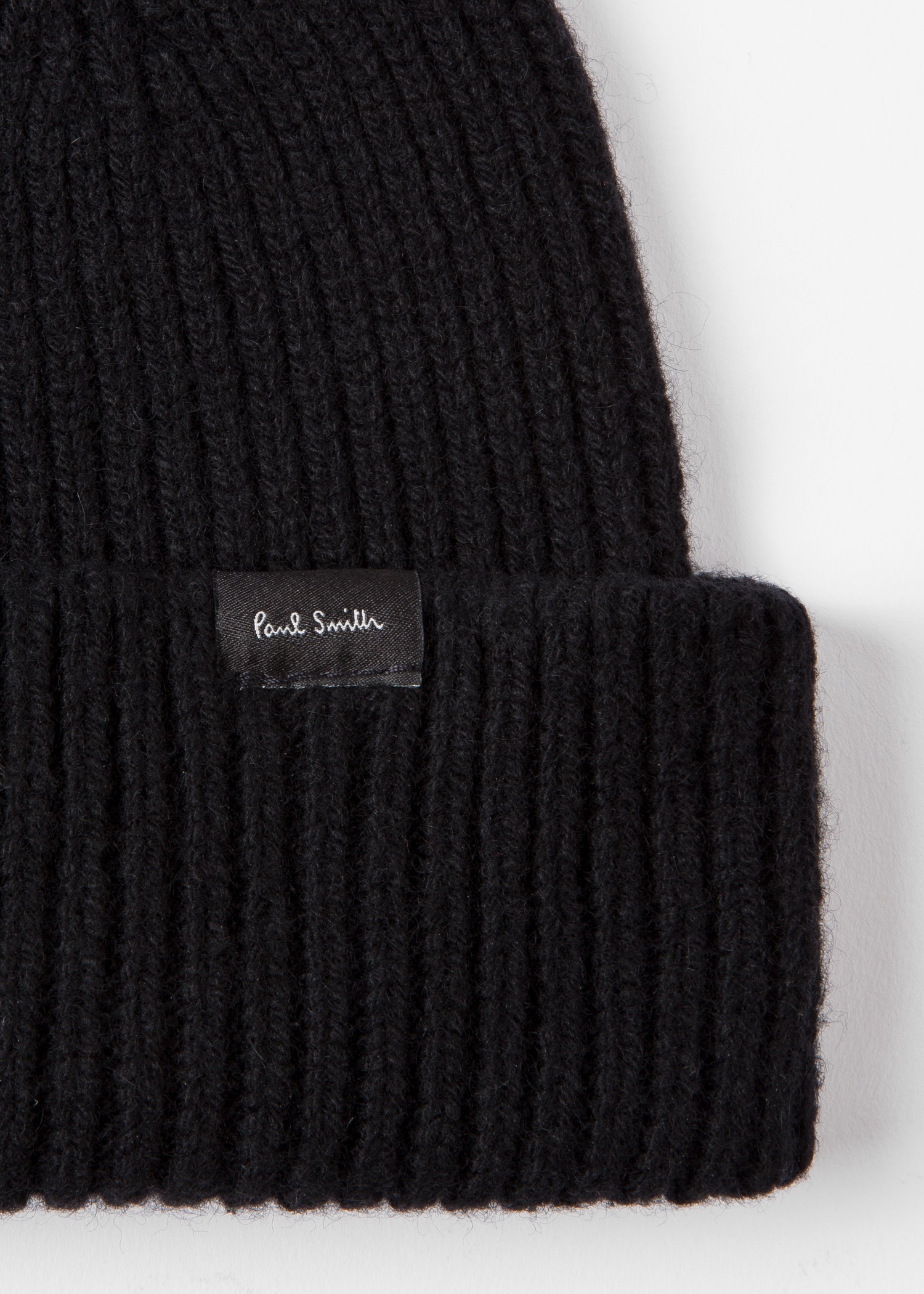 Black Cashmere-Blend Beanie Hat - 2