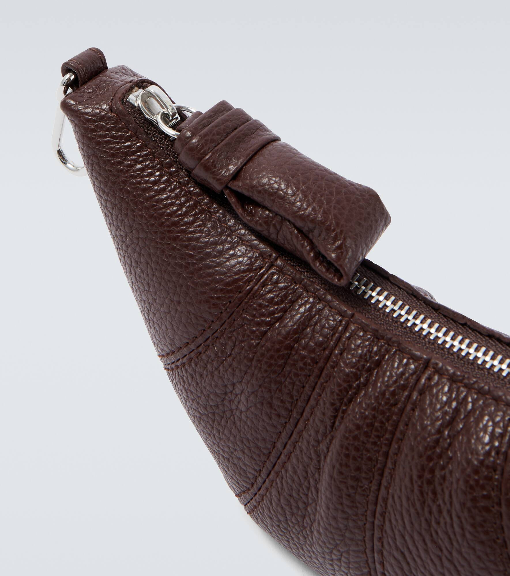 Croissant leather coin purse with strap - 4