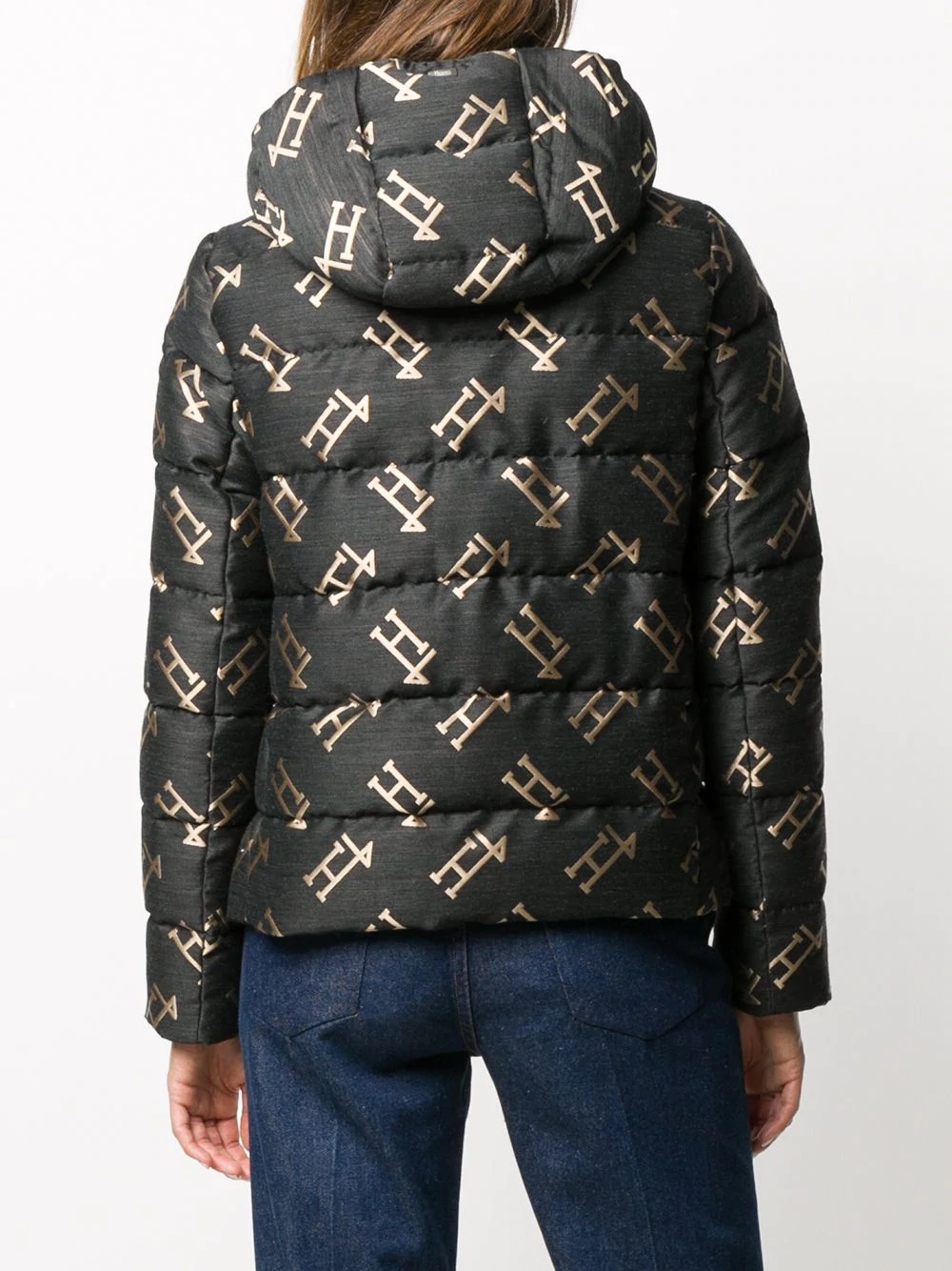 all-over logo padded jacket - 4