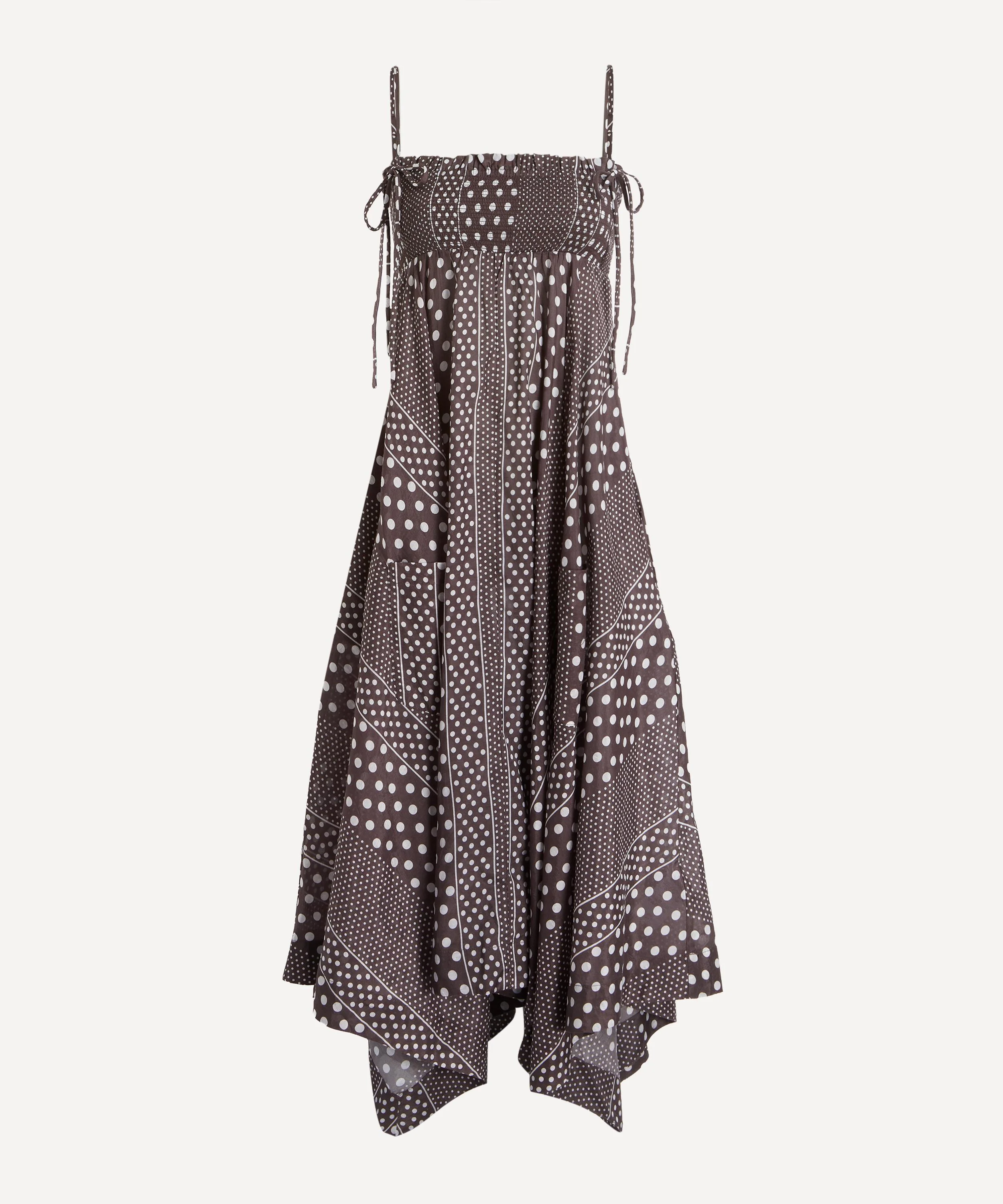 Nani Brown Polka-Dot Midi Dress - 1