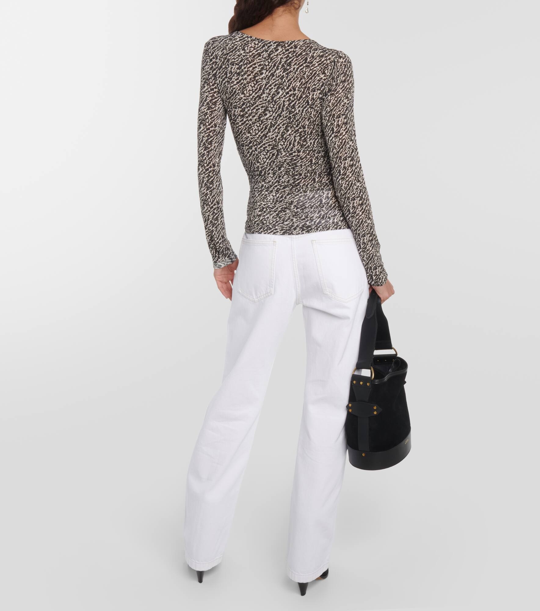 Laura printed ruched jersey top - 3