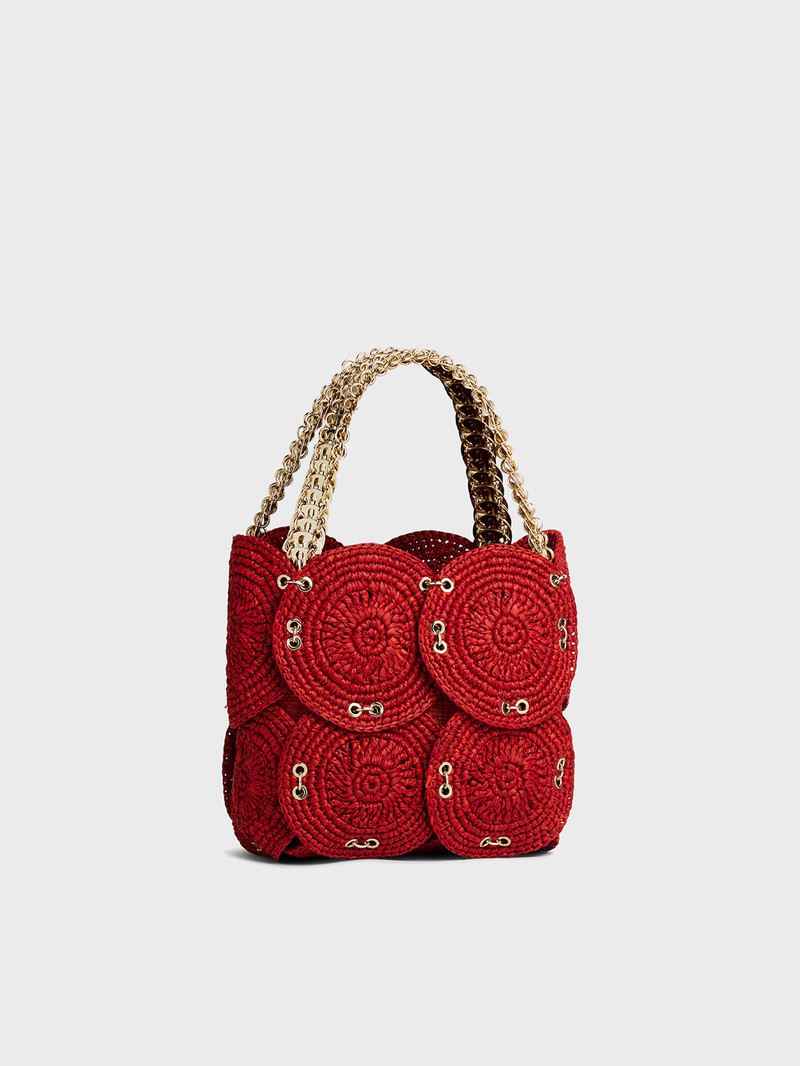 SMALL RED HANDBAG IN RAFFIA 3