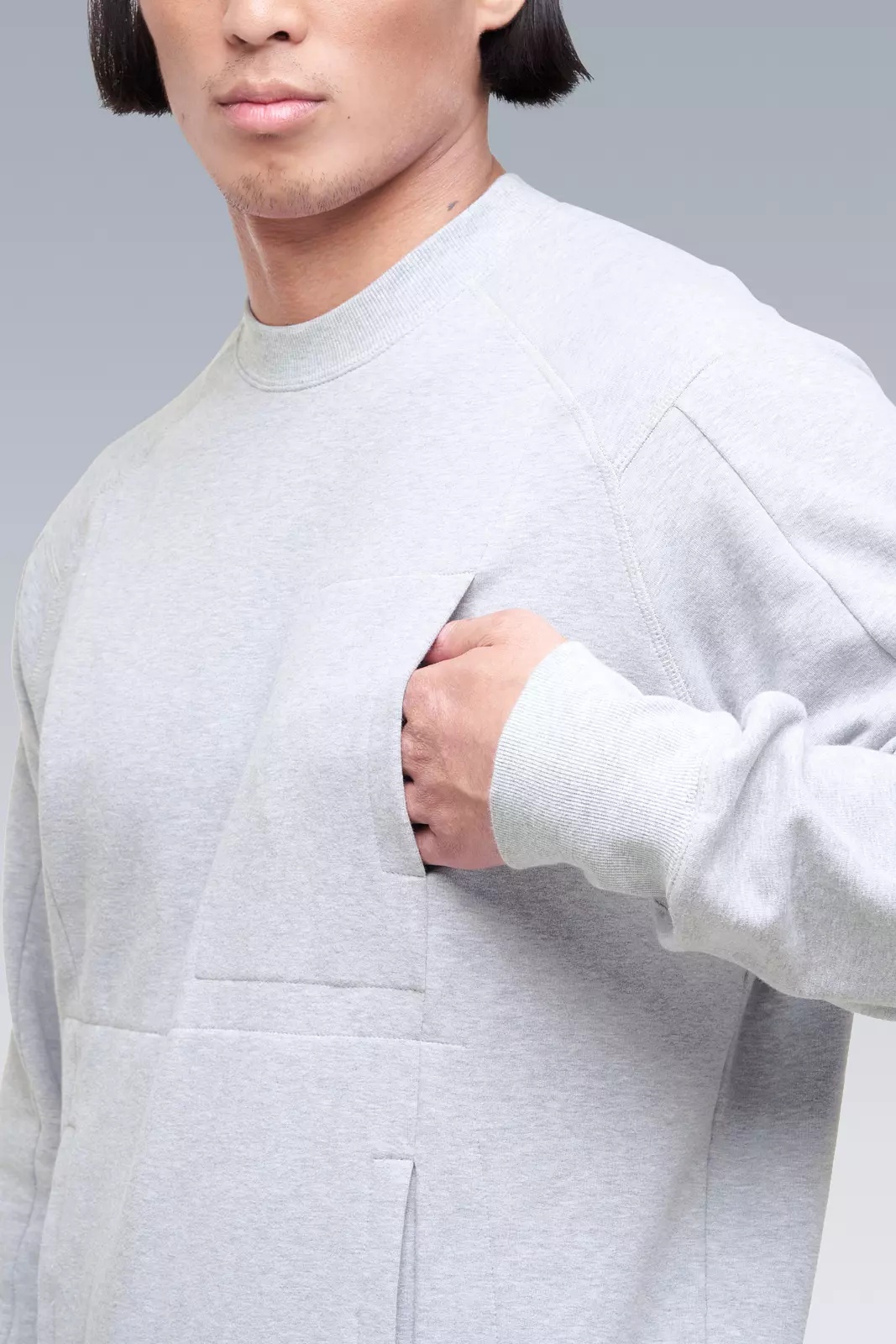 S14-BR Cotton Crewneck Sweatshirt Gray Melange - 10