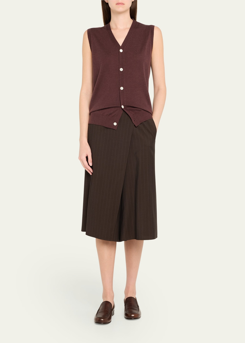 6397 Pinstripe Wrap Shorts outlook