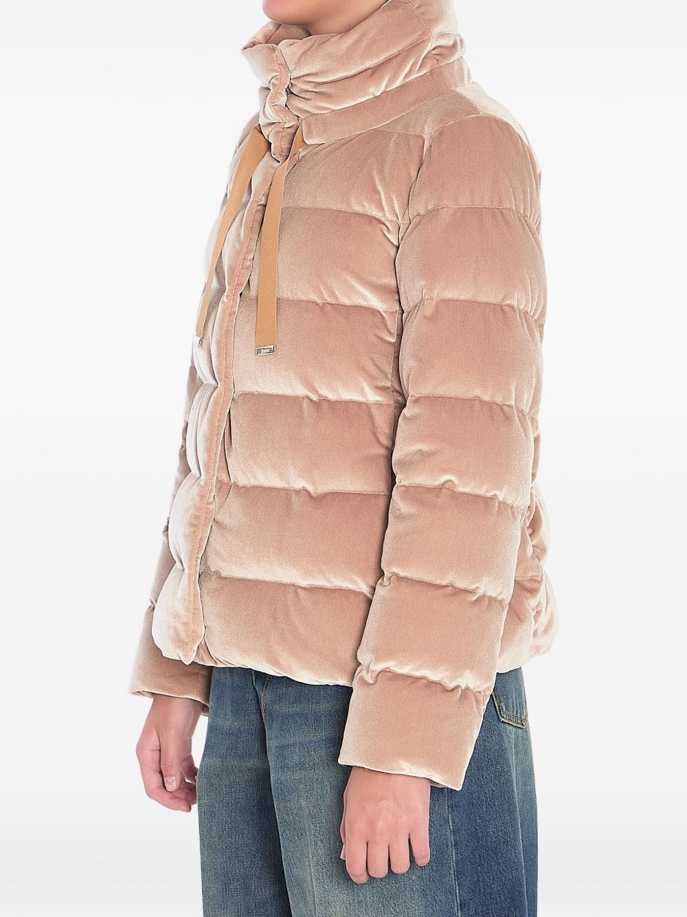 velvet padded jacket - 2