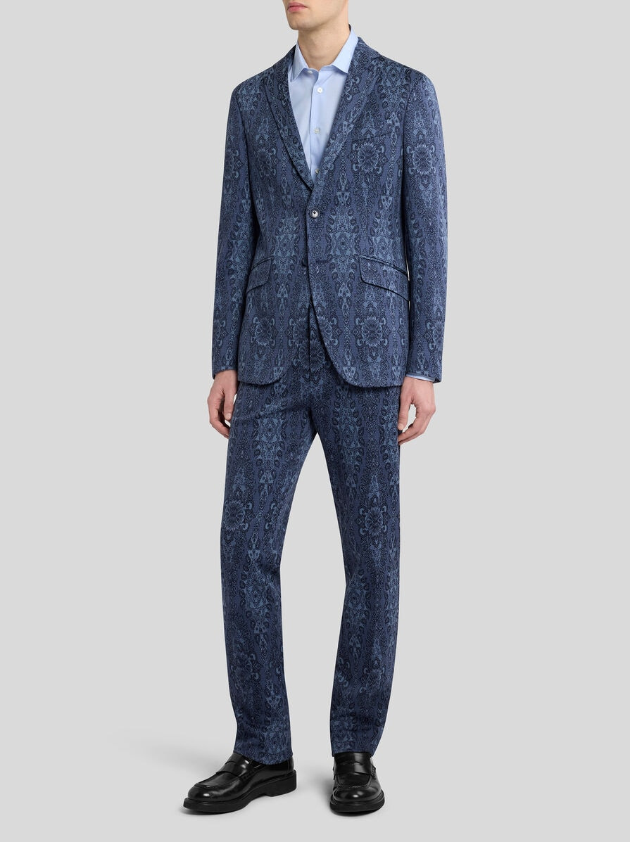 PRINTED COTTON-BLEND JERSEY BLAZER - 3
