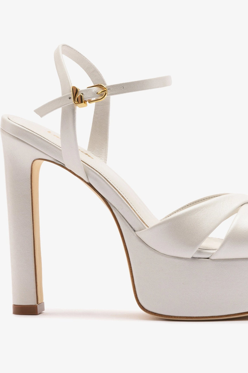 Bianca High Platform Sandal In Pearl Leather 4