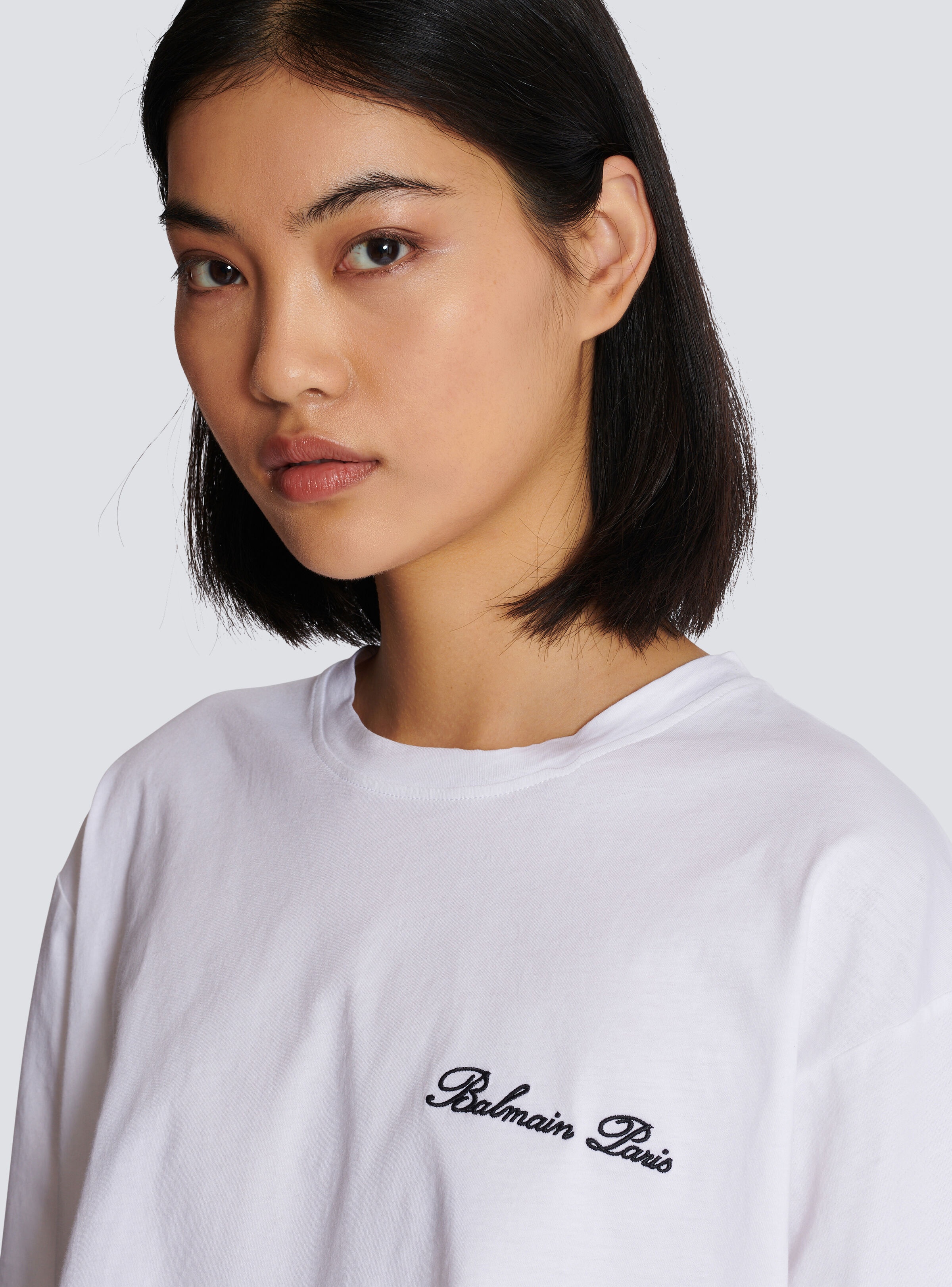 T-shirt with Balmain Signature embroidery - 7