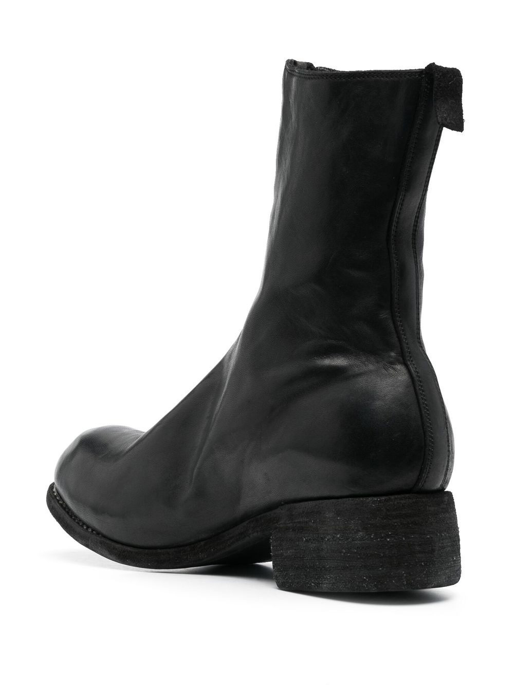 front-zip leather boots - 3