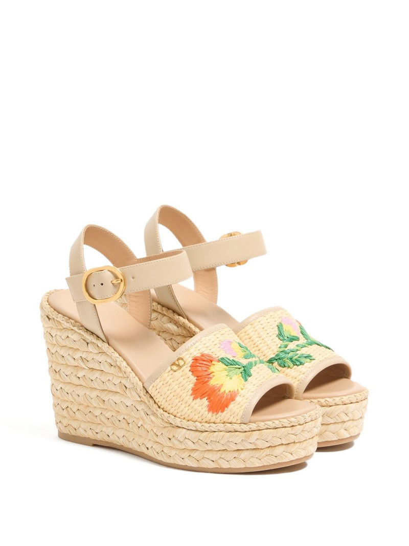 Valentino Bribri floral-embroidered wedge-heel espadrilles outlook
