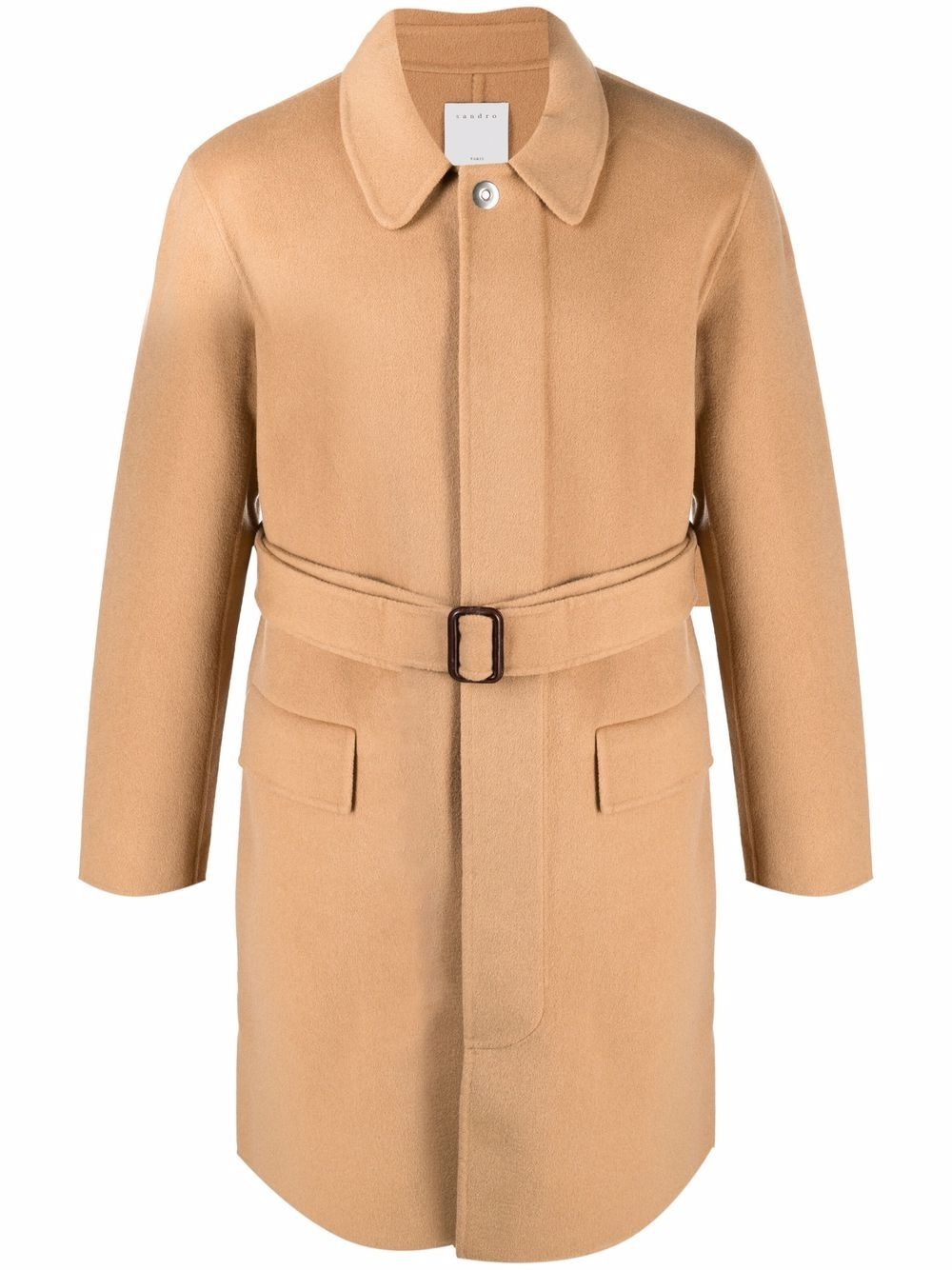 belted wool coat - 1