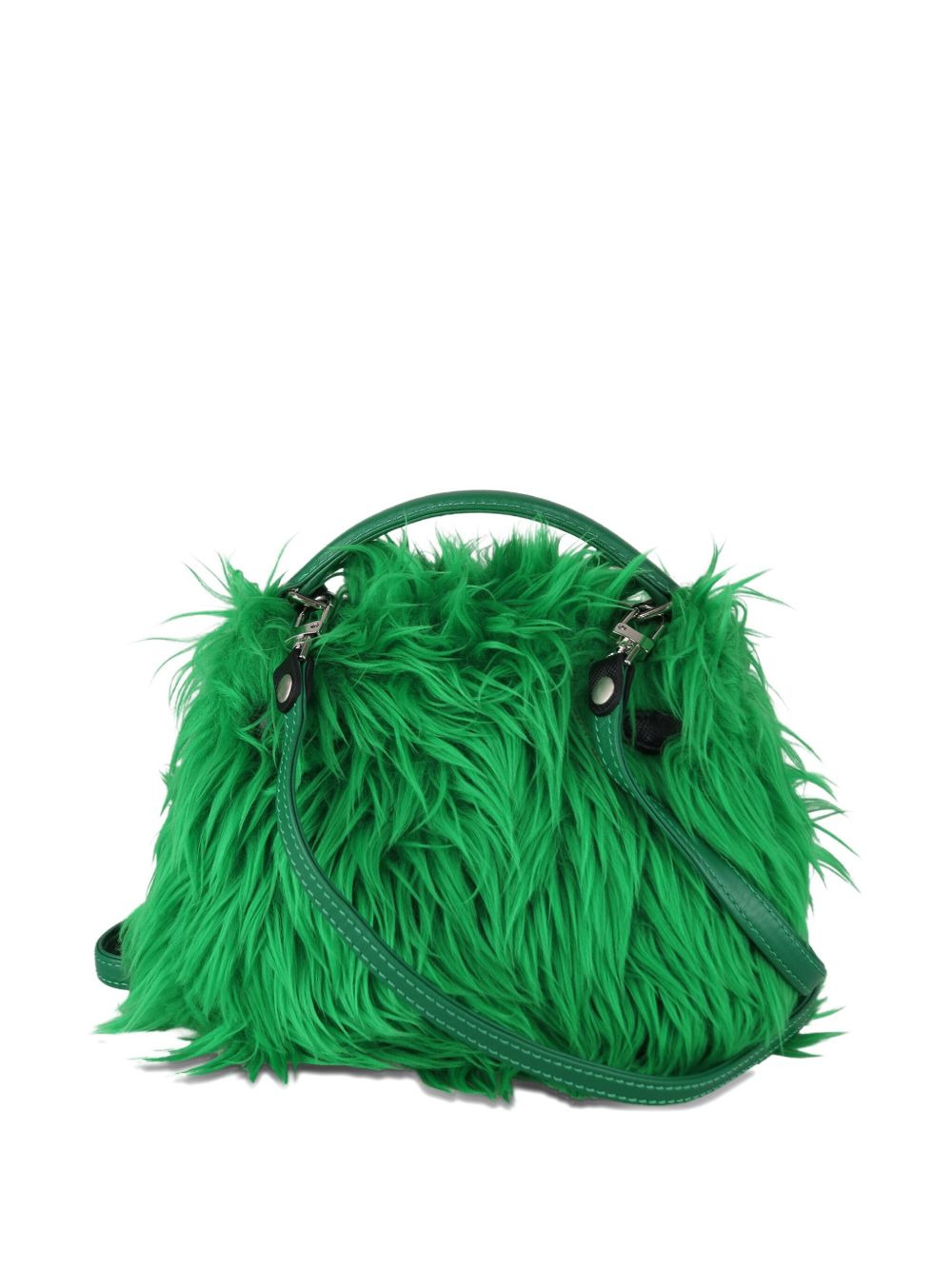 Monster furry eye-detail messenger bag - 2