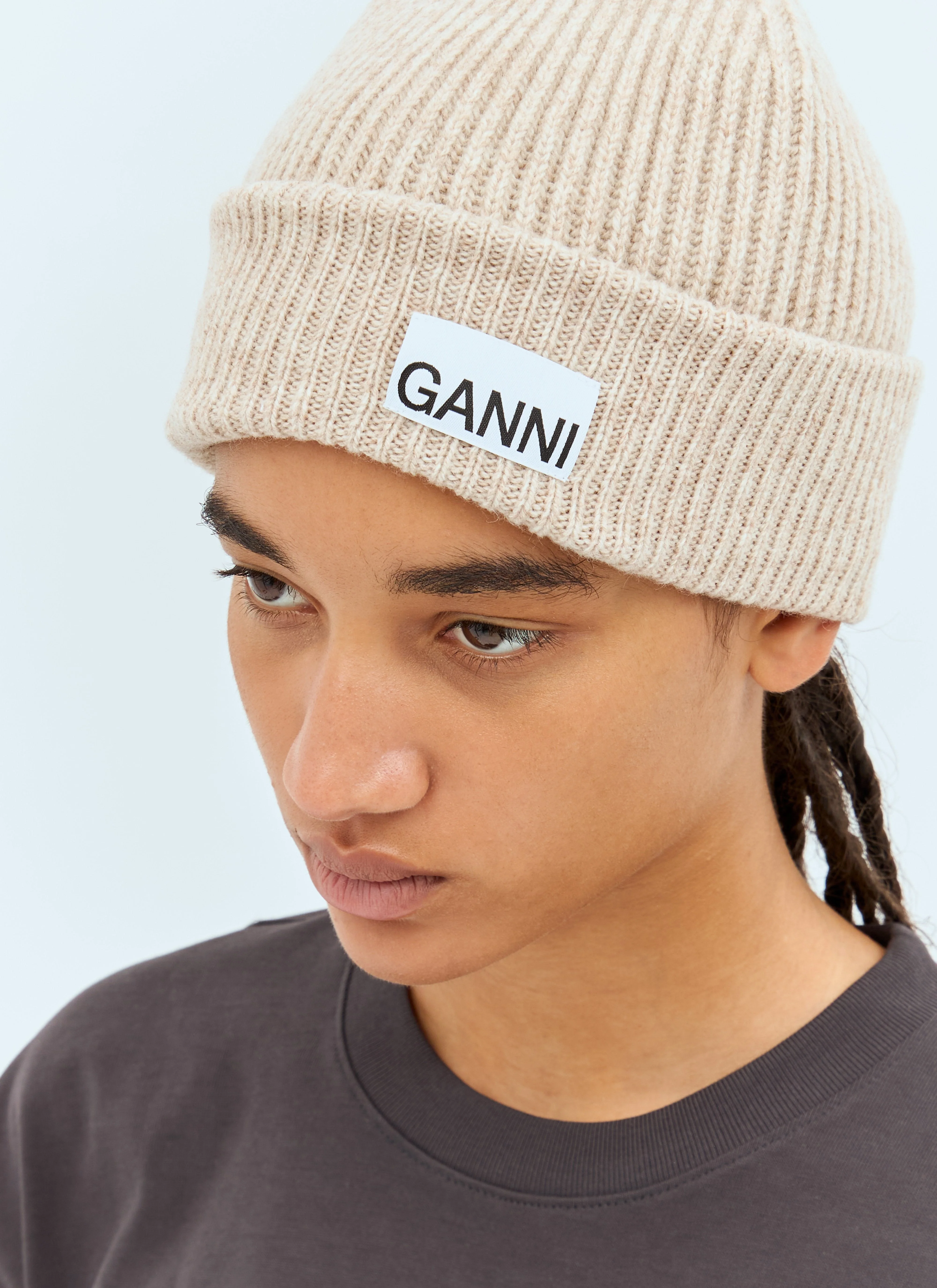 Ganni Women Rib Beanie Hat - 1