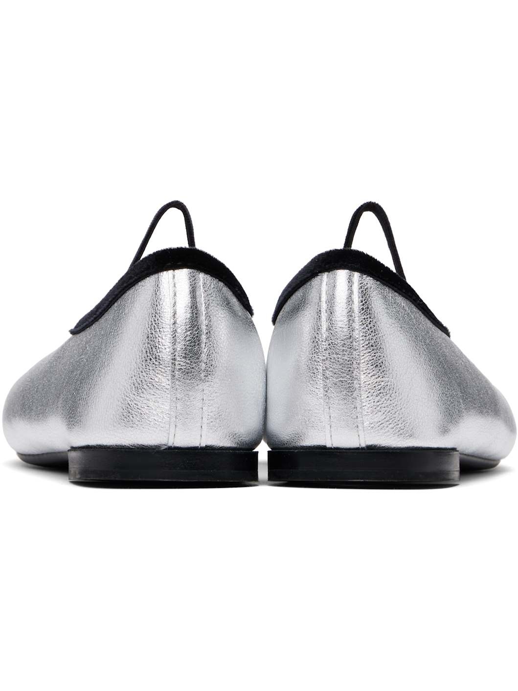 Silver Lilouh Rubber Sole Mary Jane Ballerina Flats - 2