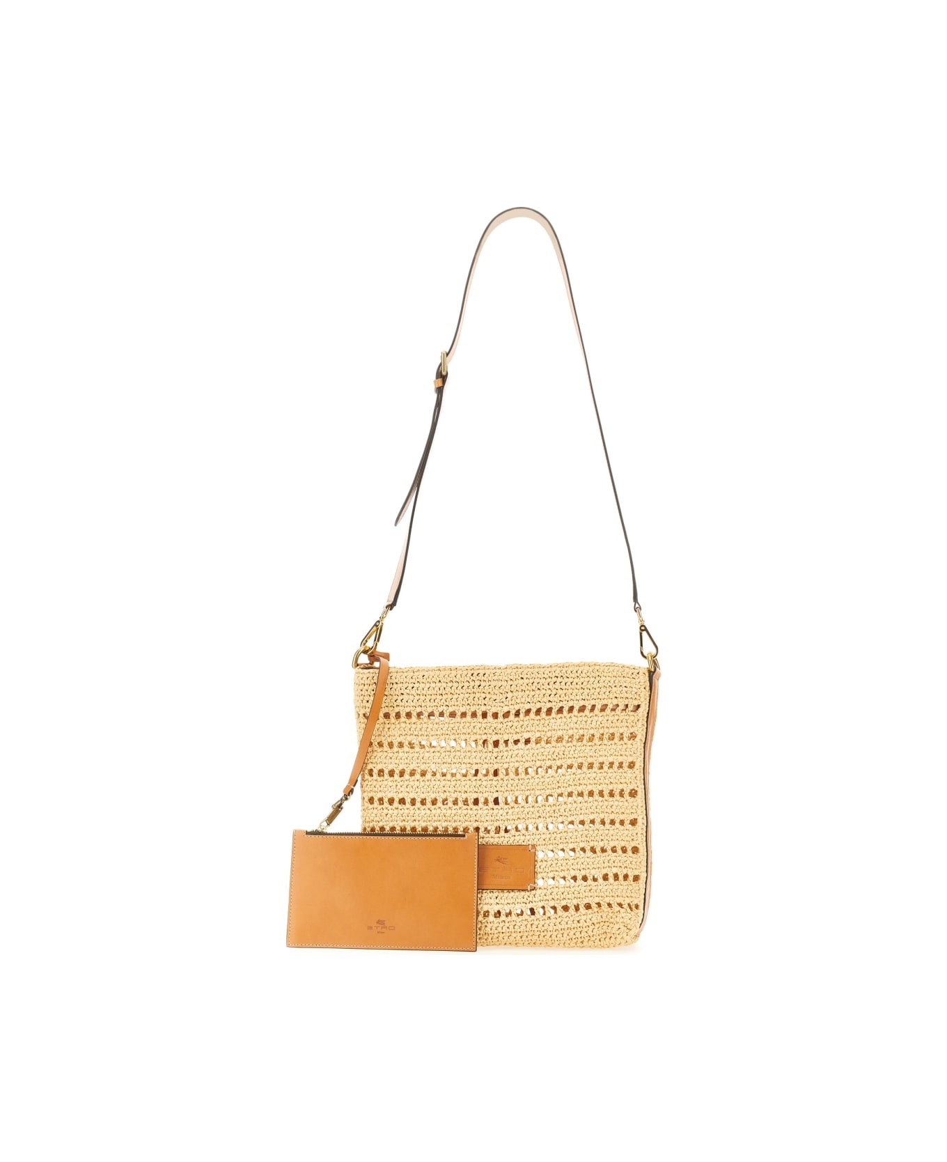 Perforated Raffia Shoulder Bag - 3