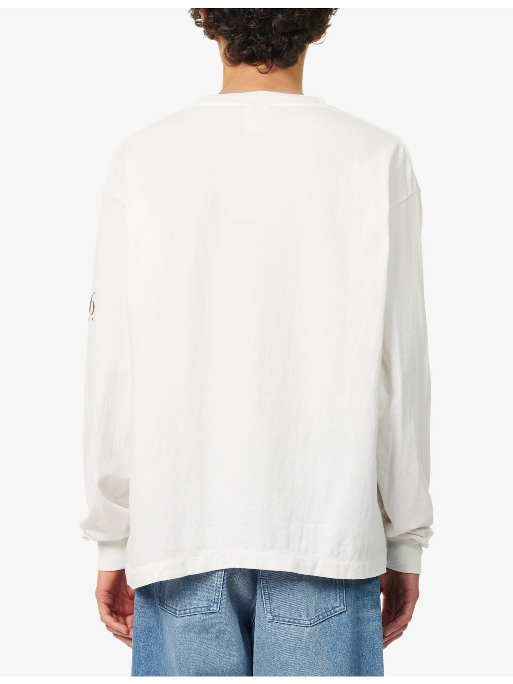 Text-Print Long-Sleeve Cotton T-Shirt - 4