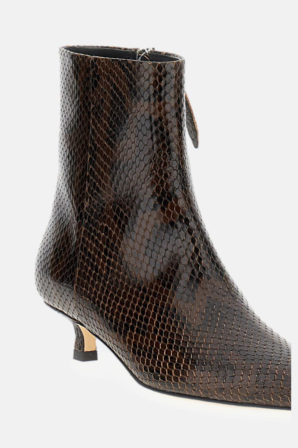 SOFIE SNAKE PRINT CALF LEATHER MOKA - 5