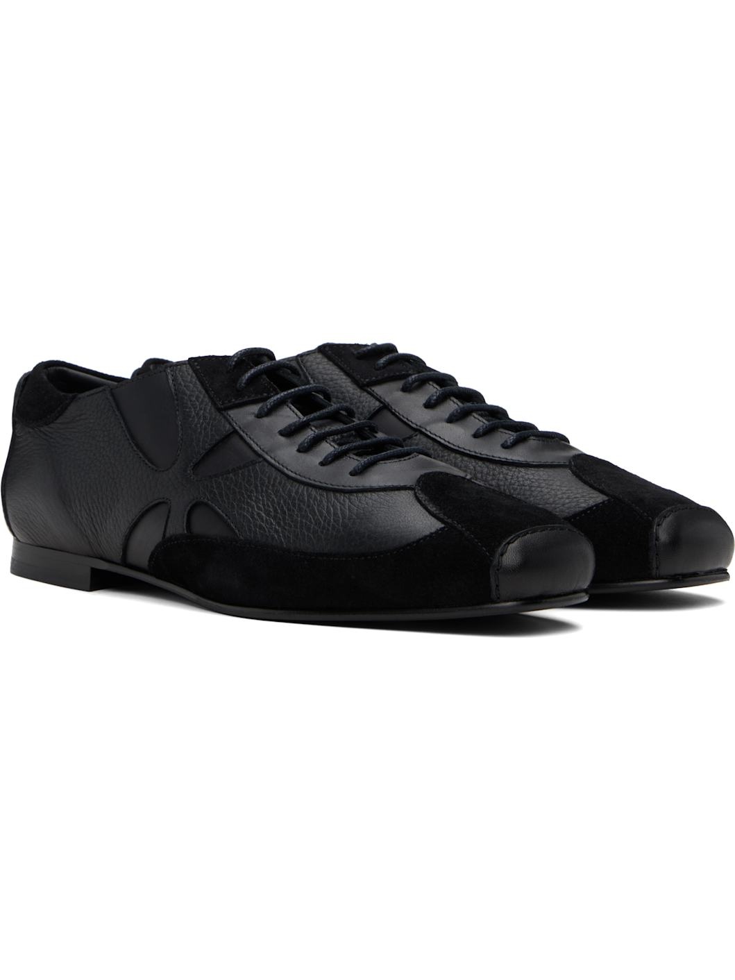 Black Slashed Hybrid Oxfords - 4