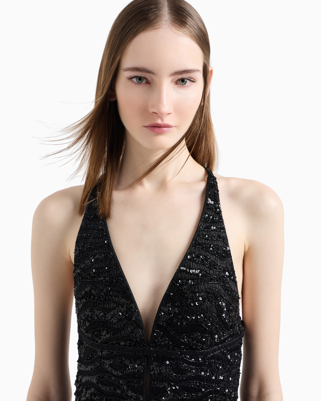 SILK EMBROIDERED LONG DRESS - 4