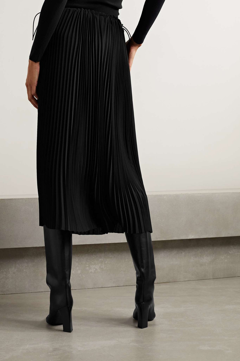 Pleated printed crepe de chine midi skirt 3