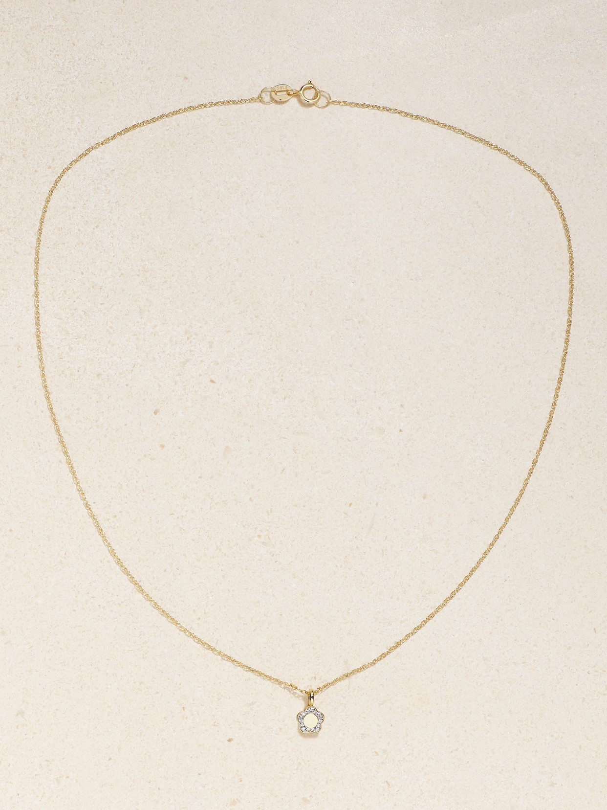 Flora Mini 14-karat Gold Diamond Necklace - 4