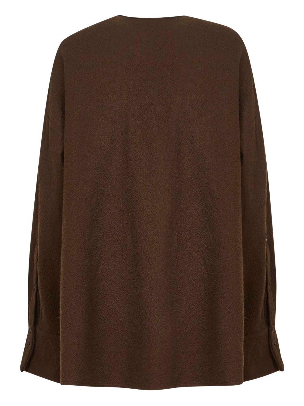 asymmetric-ruffle wool top - 2