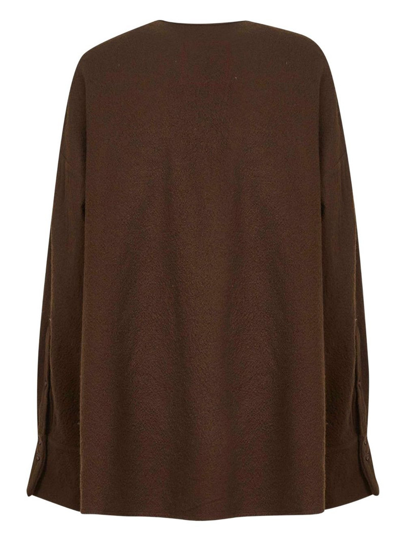 UMA WANG asymmetric-ruffle wool top outlook