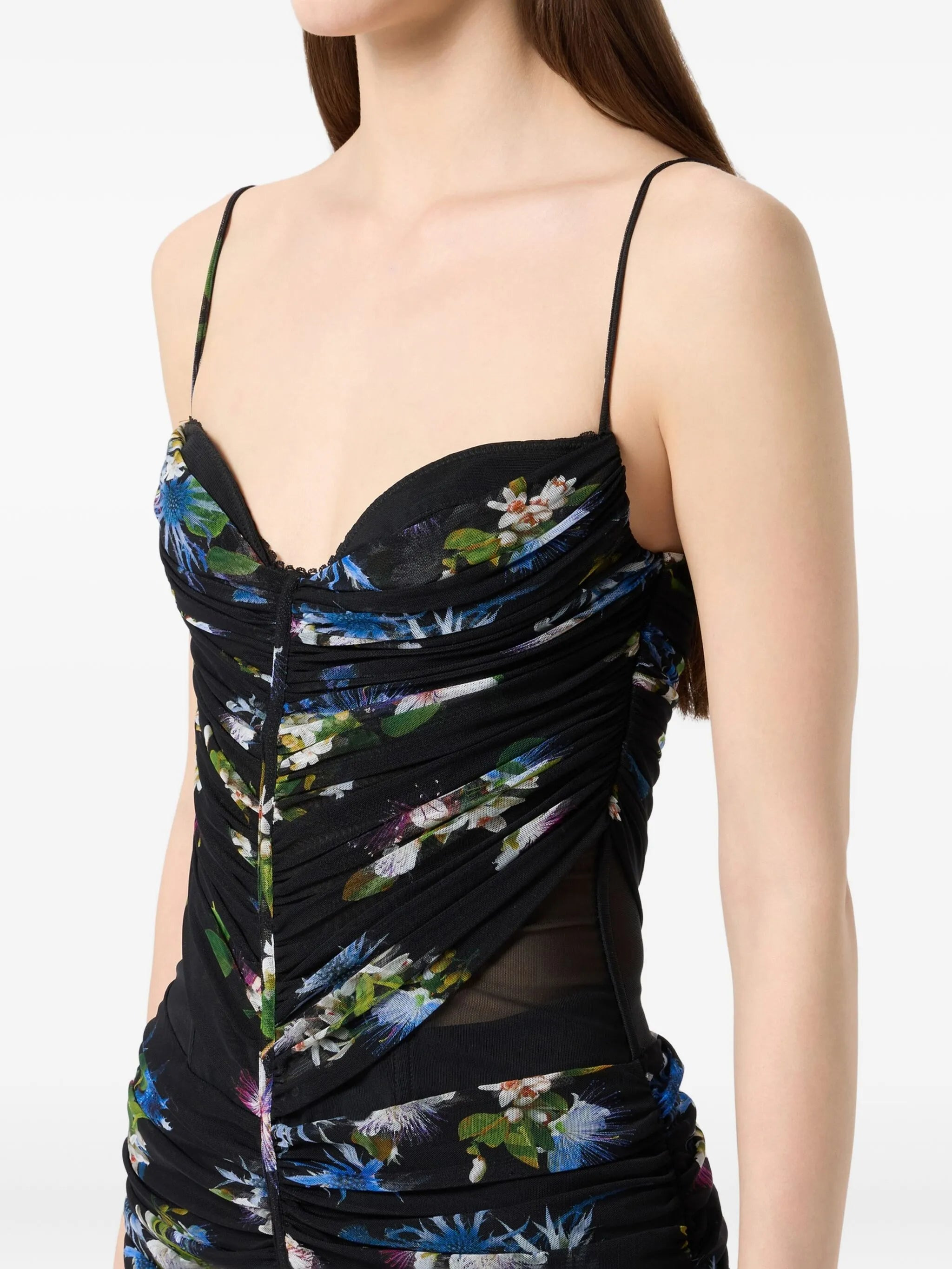 Blumarine Floral-print Ruched Maxi Dress - 4