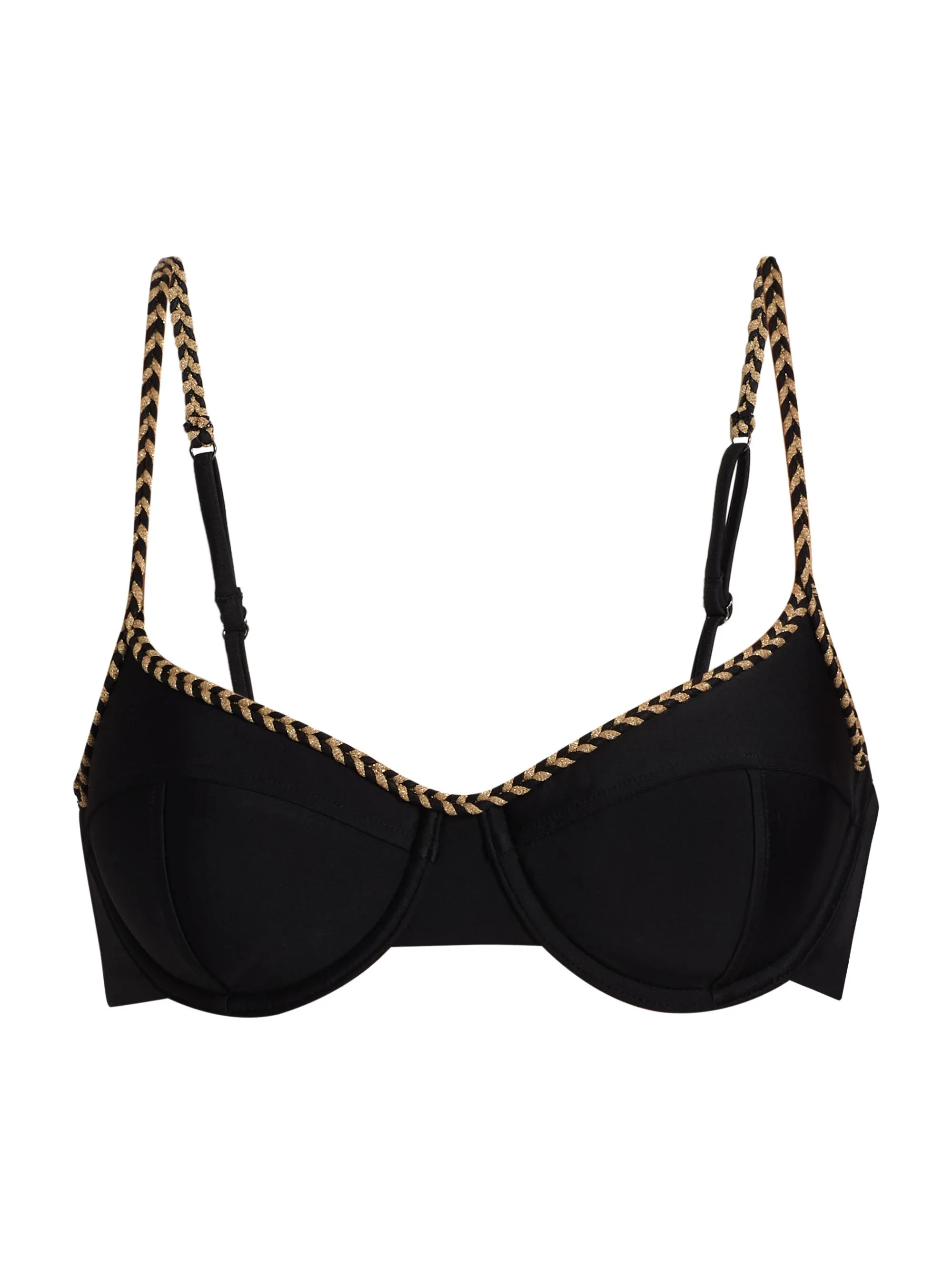 Women's Mona Braided Bikini Top - Black - 1
