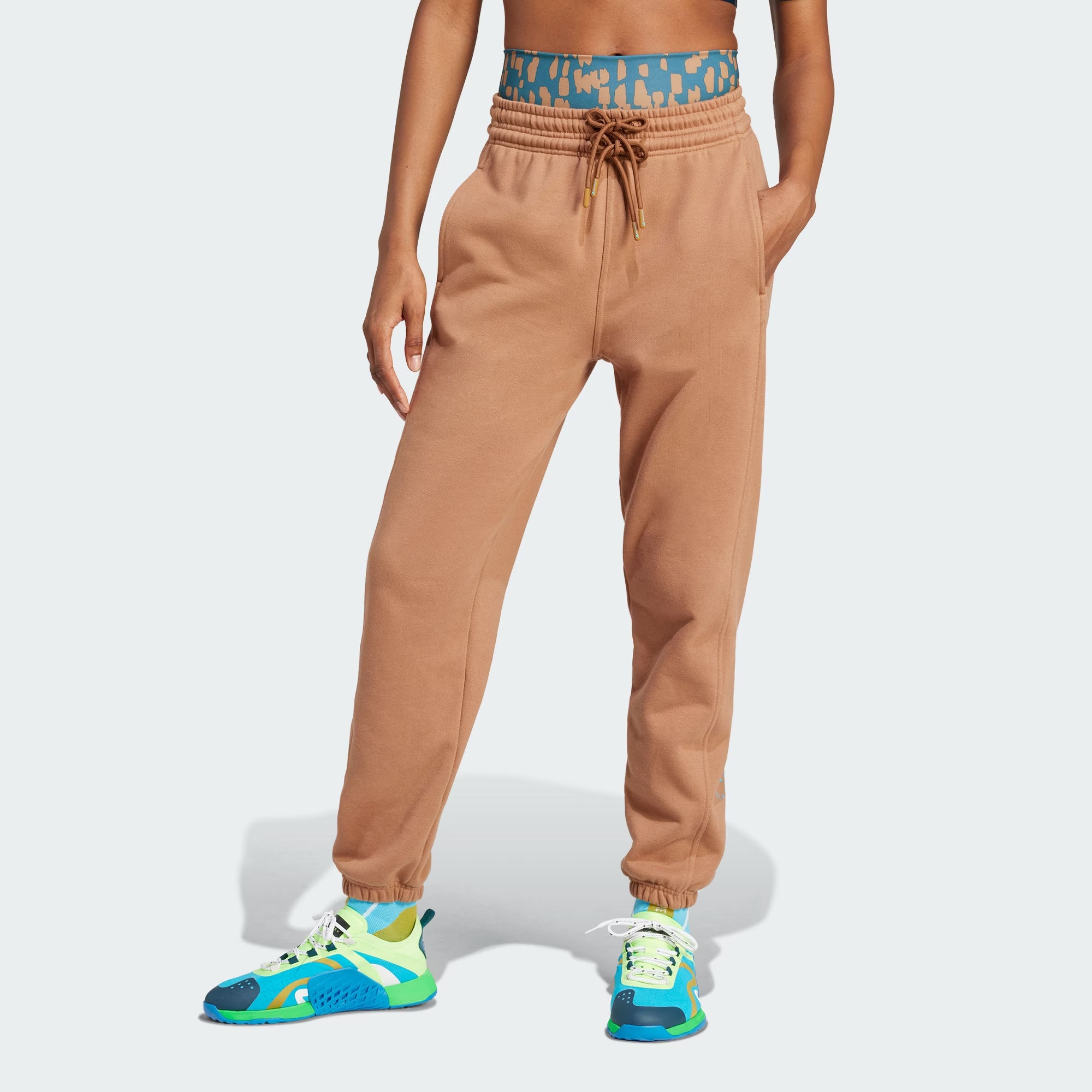 (WMNS) adidas by Stella McCartney Regular Sweat Pants 'Brown' IU0875 - 2