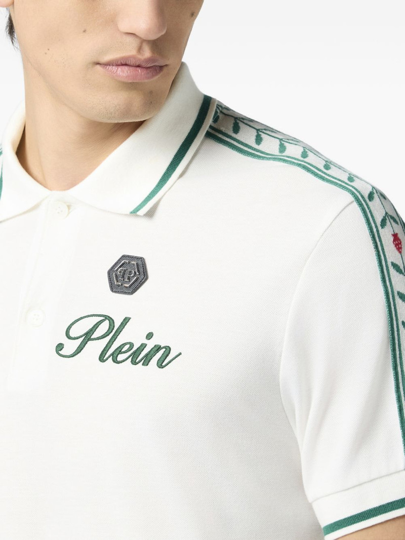 floral-jacquarded polo shirt 5