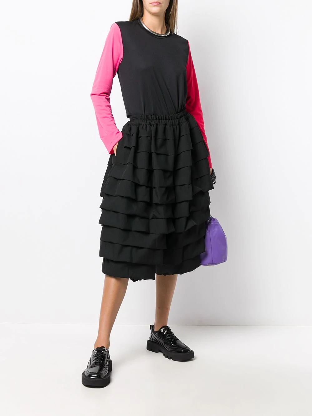 layered mid-length skirt - 2