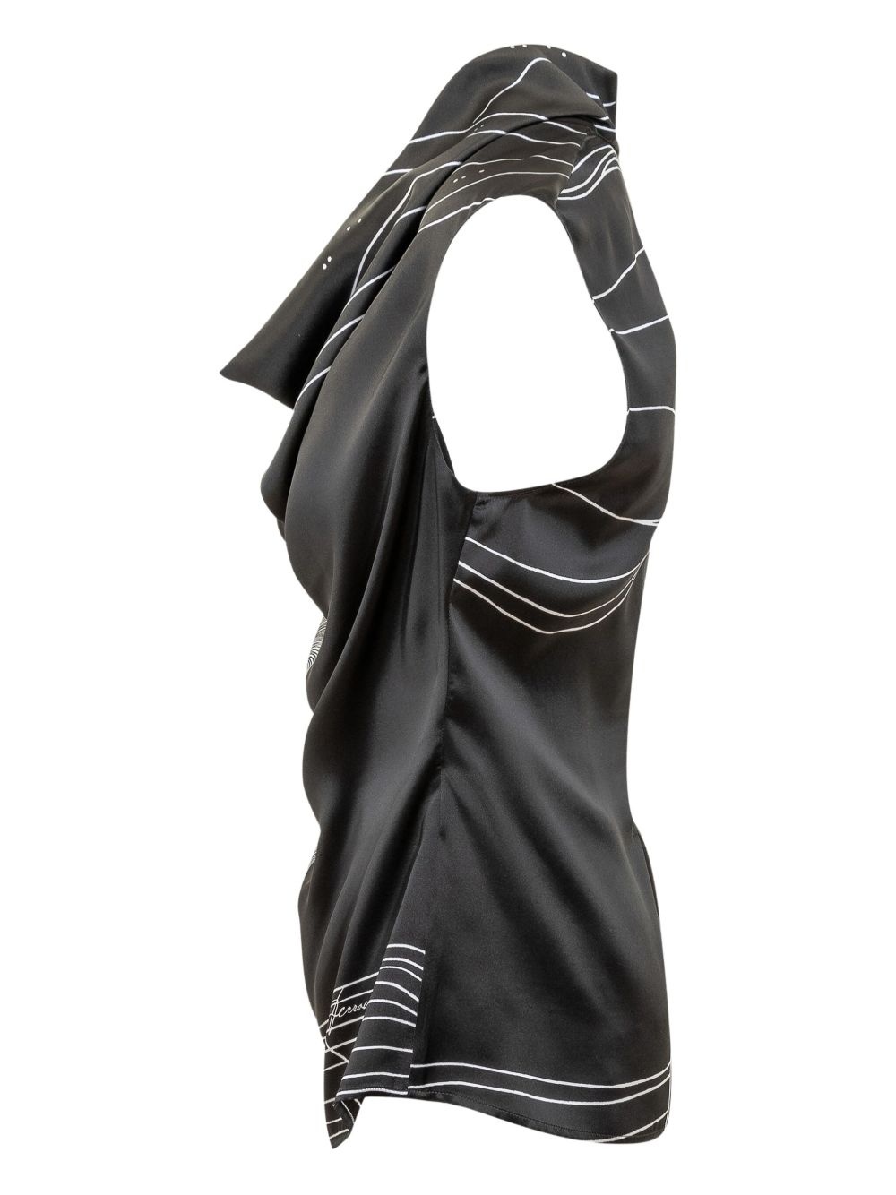 printed silk top - 3