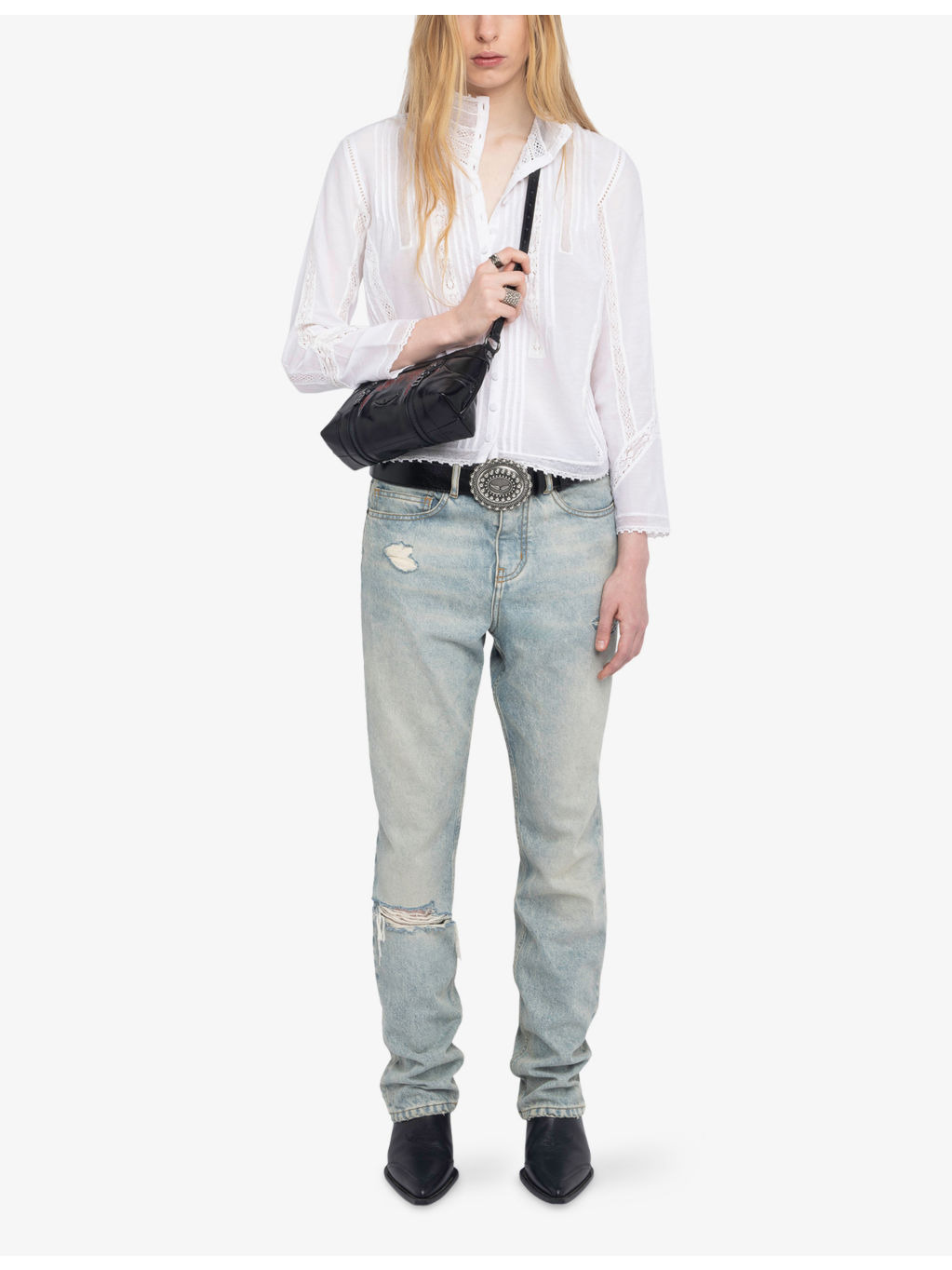 Tano Lace-Panel Cotton-Blend Shirt - 2