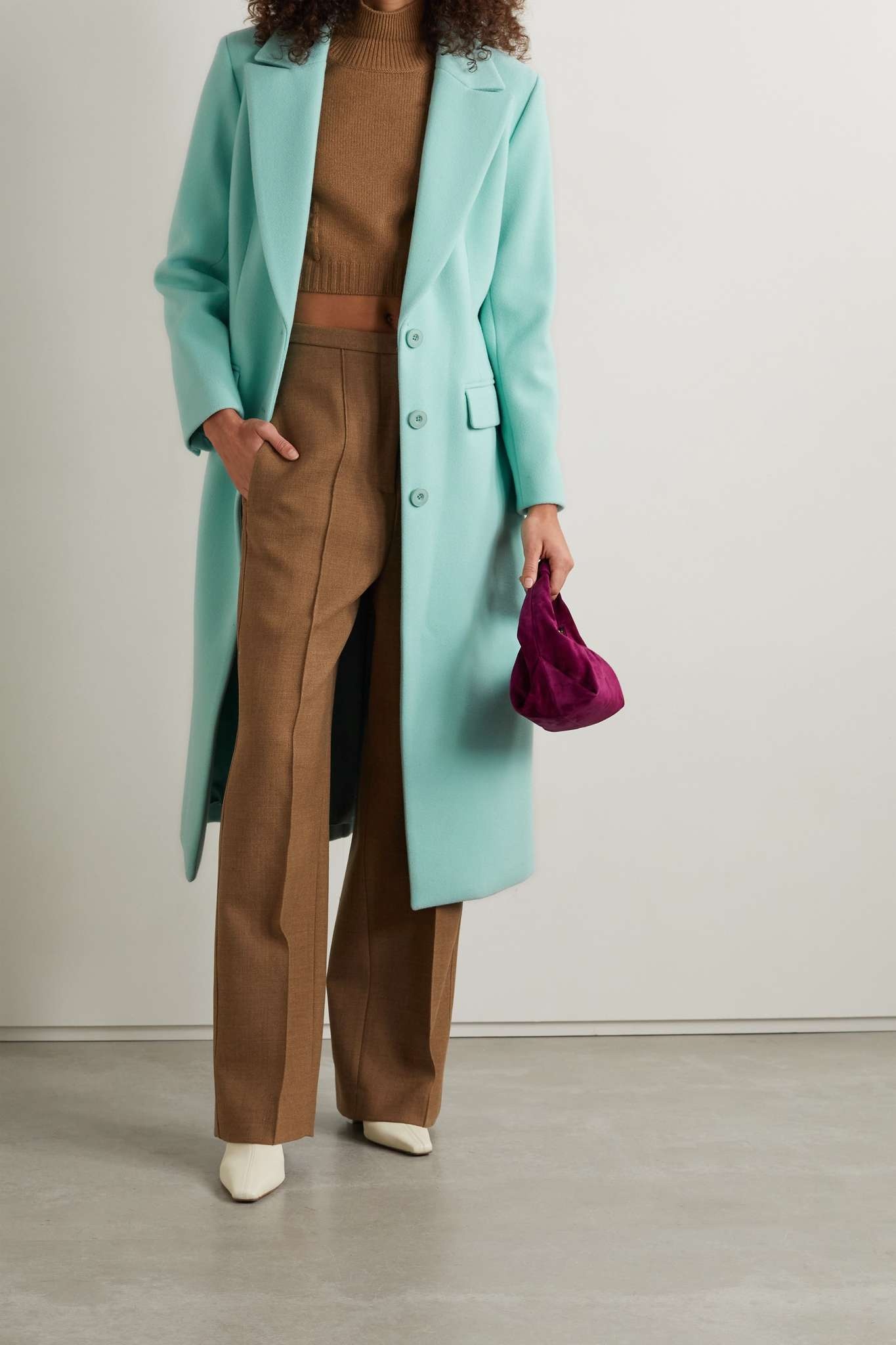 Joelle belted felt trench coat - 2