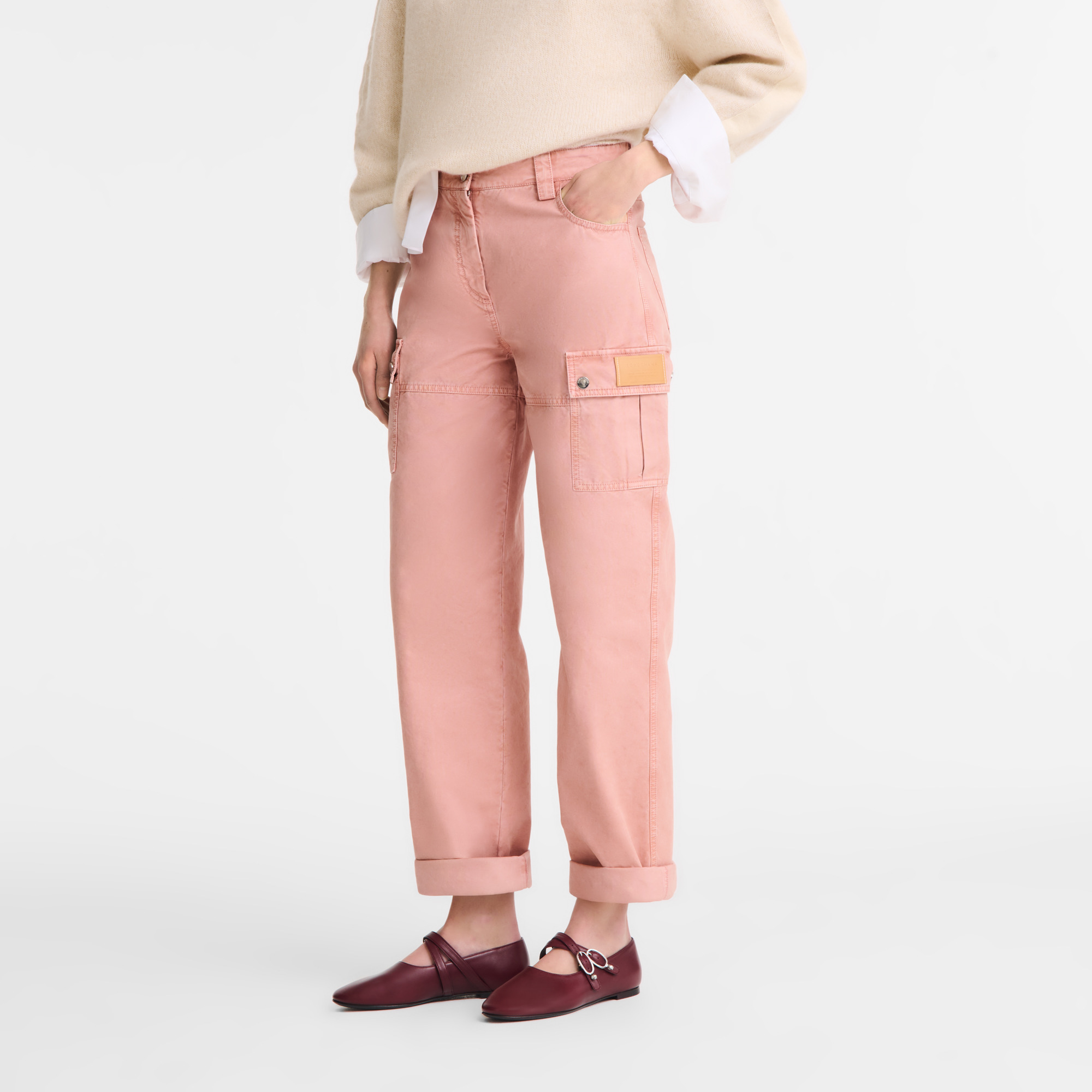 Trousers Pink Tea - Overdyed cotton - 4