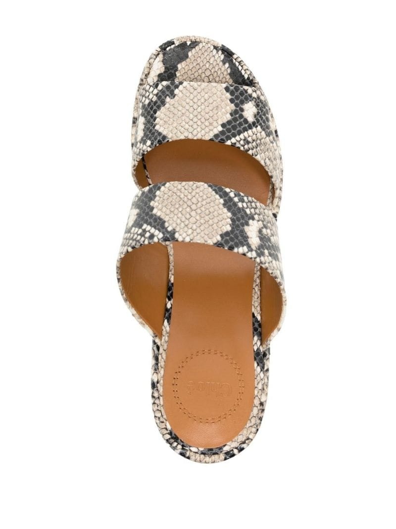 110mm leather snakeskin sandals - 4