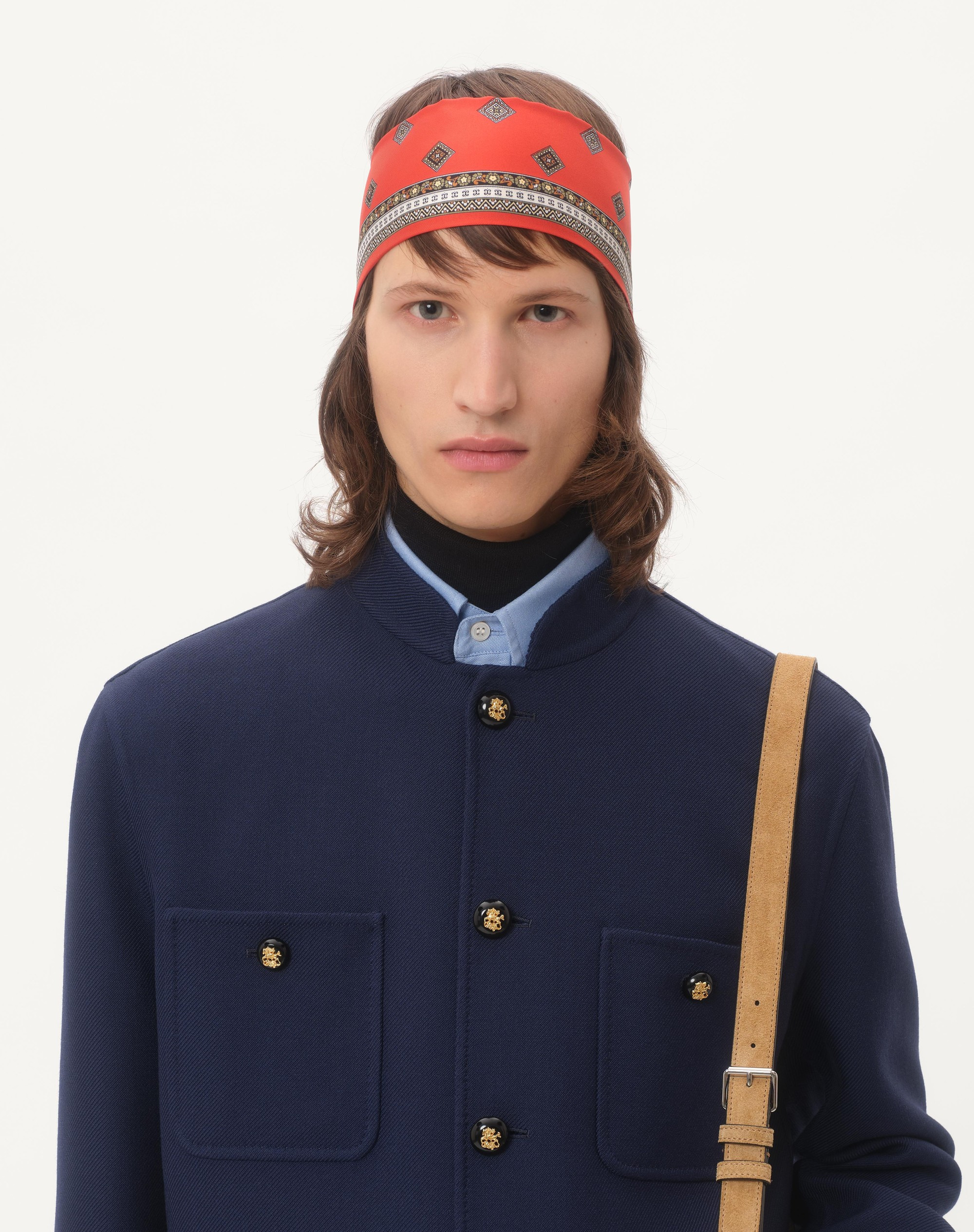 DOUBLE WOOL JACKET WITH MANDARIN COLLAR - 5