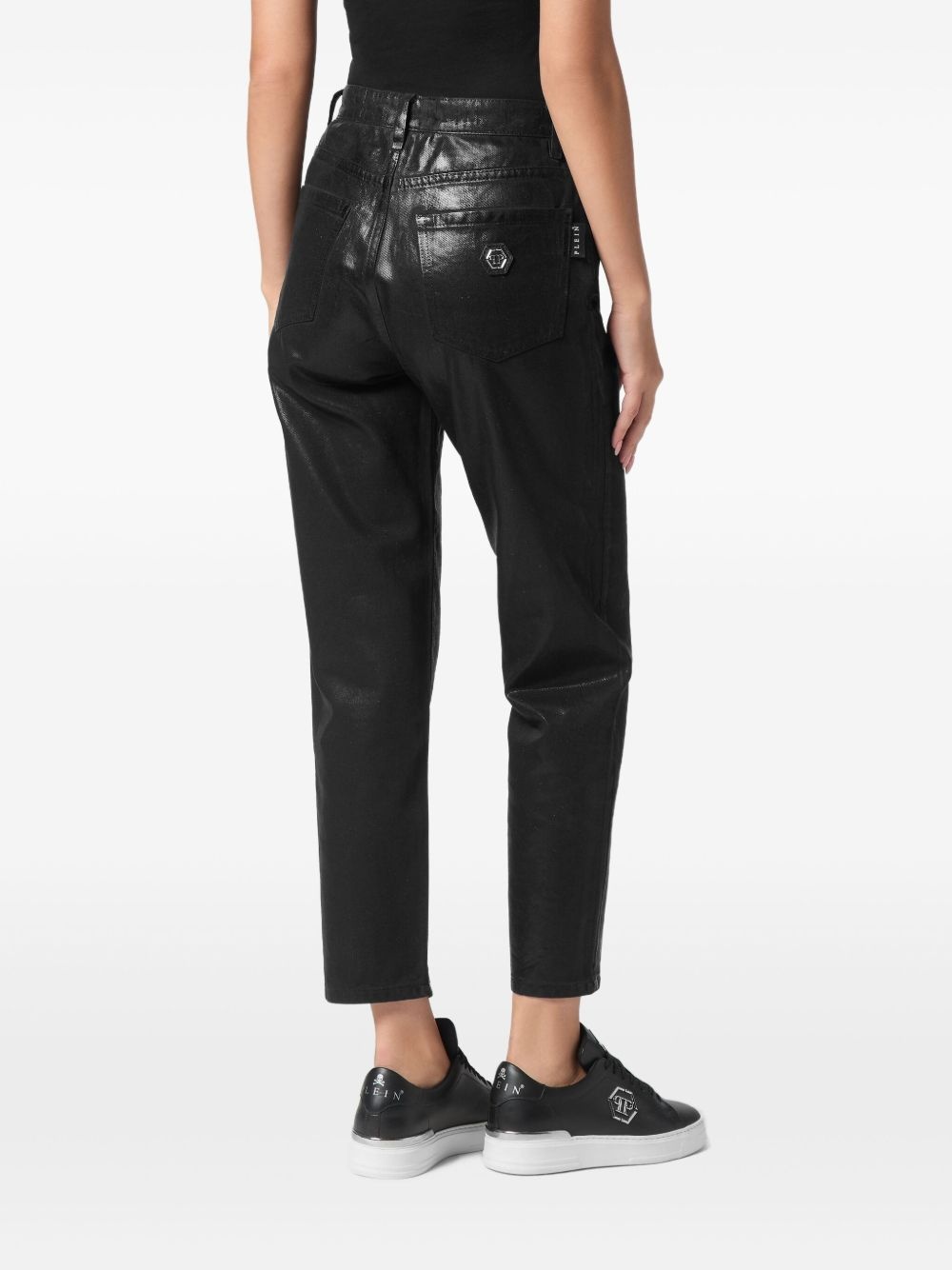 coated-finish trousers - 4