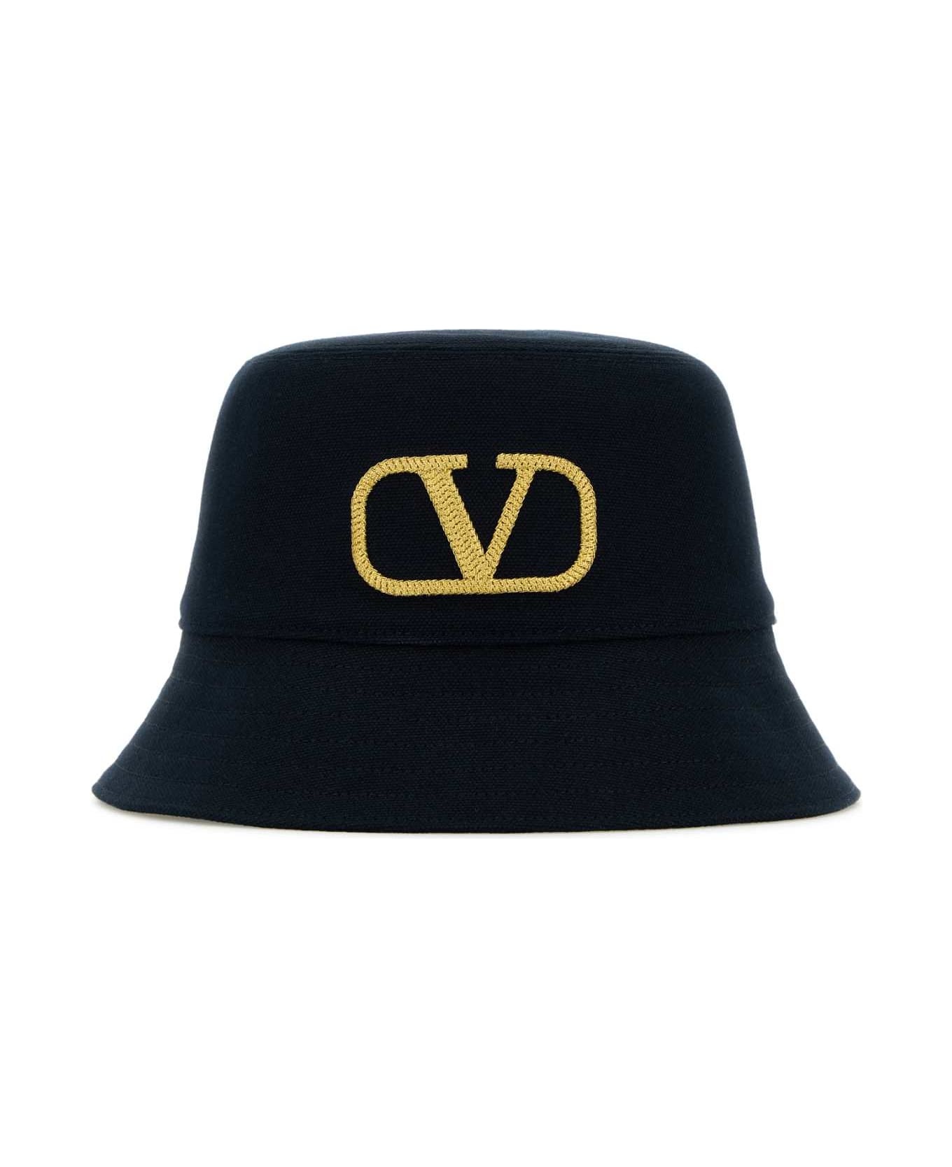 Midnight Blue Cotton Bucket Hat - 1