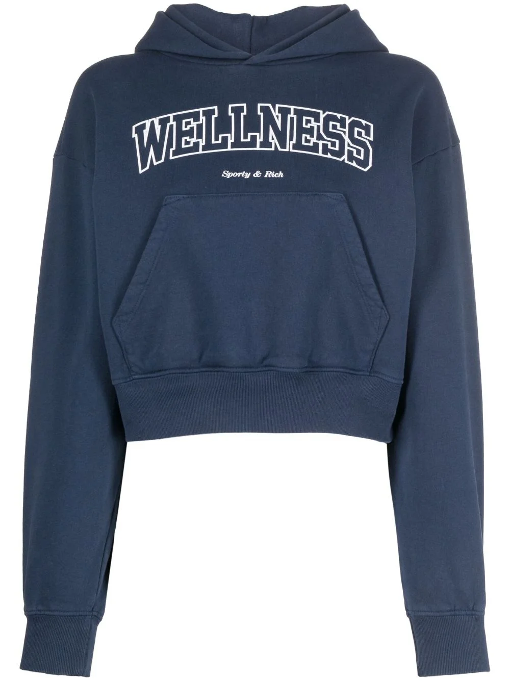 logo-print cropped cotton hoodie - 1