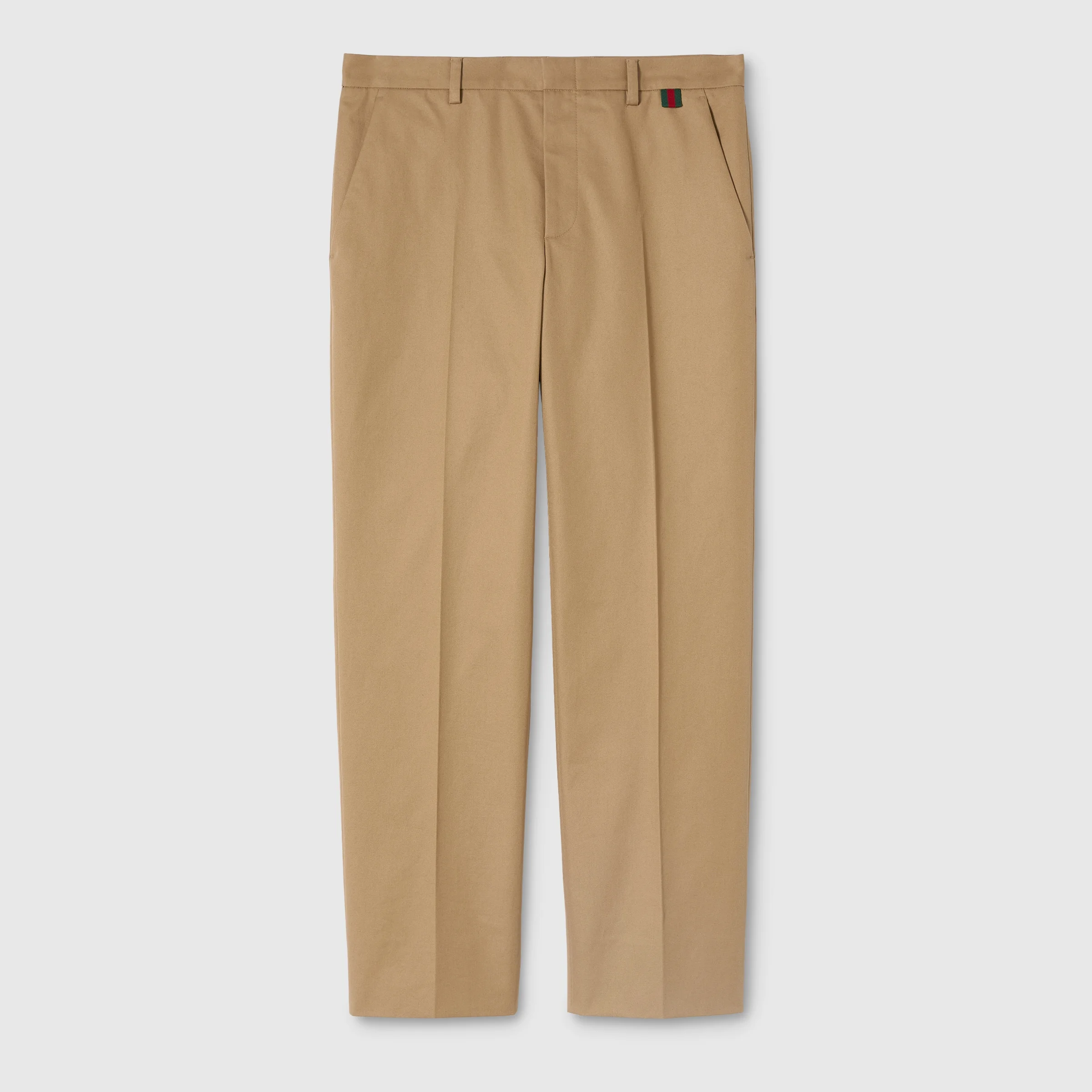 Cotton twill pants with Web detail - 1