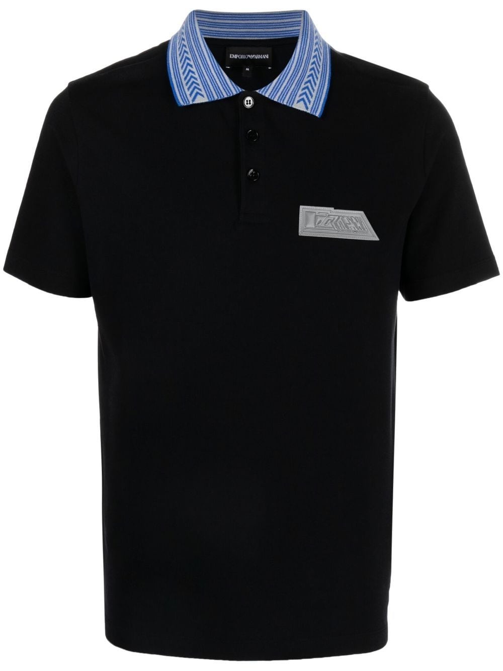 logo-patch polo shirt - 1