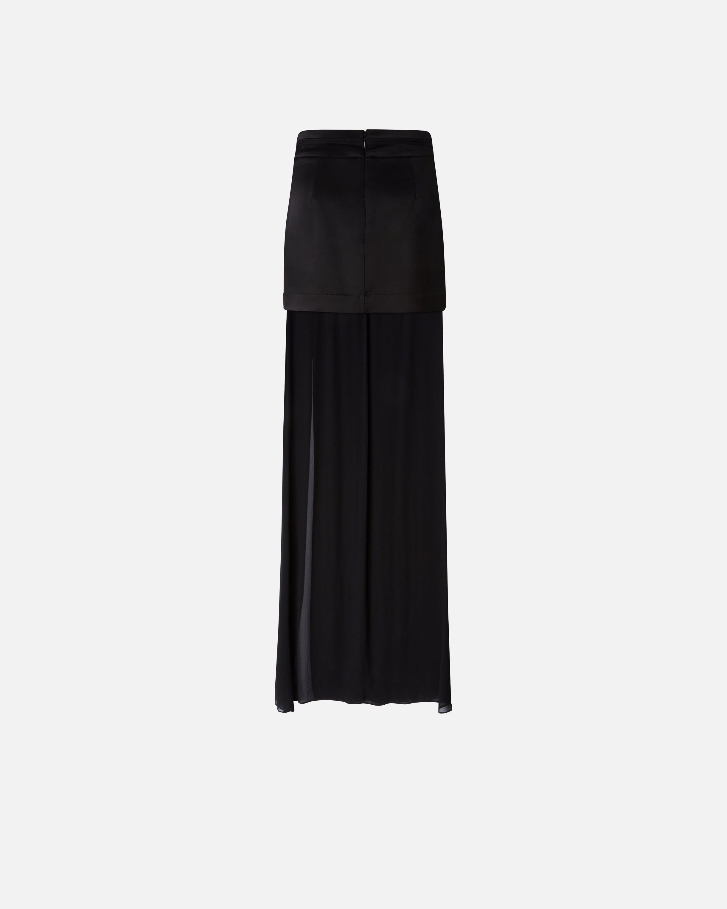 ELEGANT LONG SKIRT IN SHEER GEORGETTE AND SATIN - 6