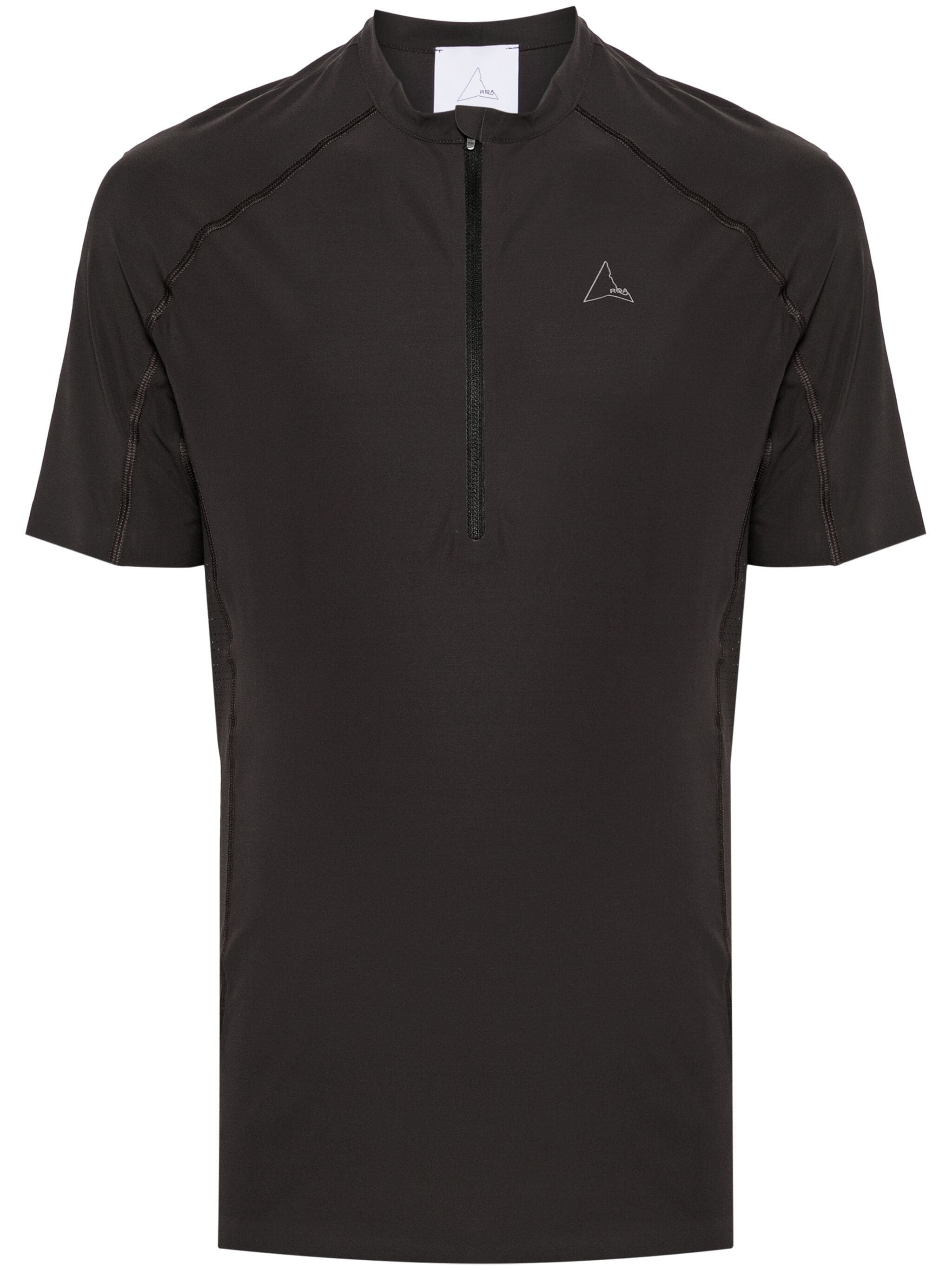 LOGO-PRINT ZIP-UP T-SHIRT - 1
