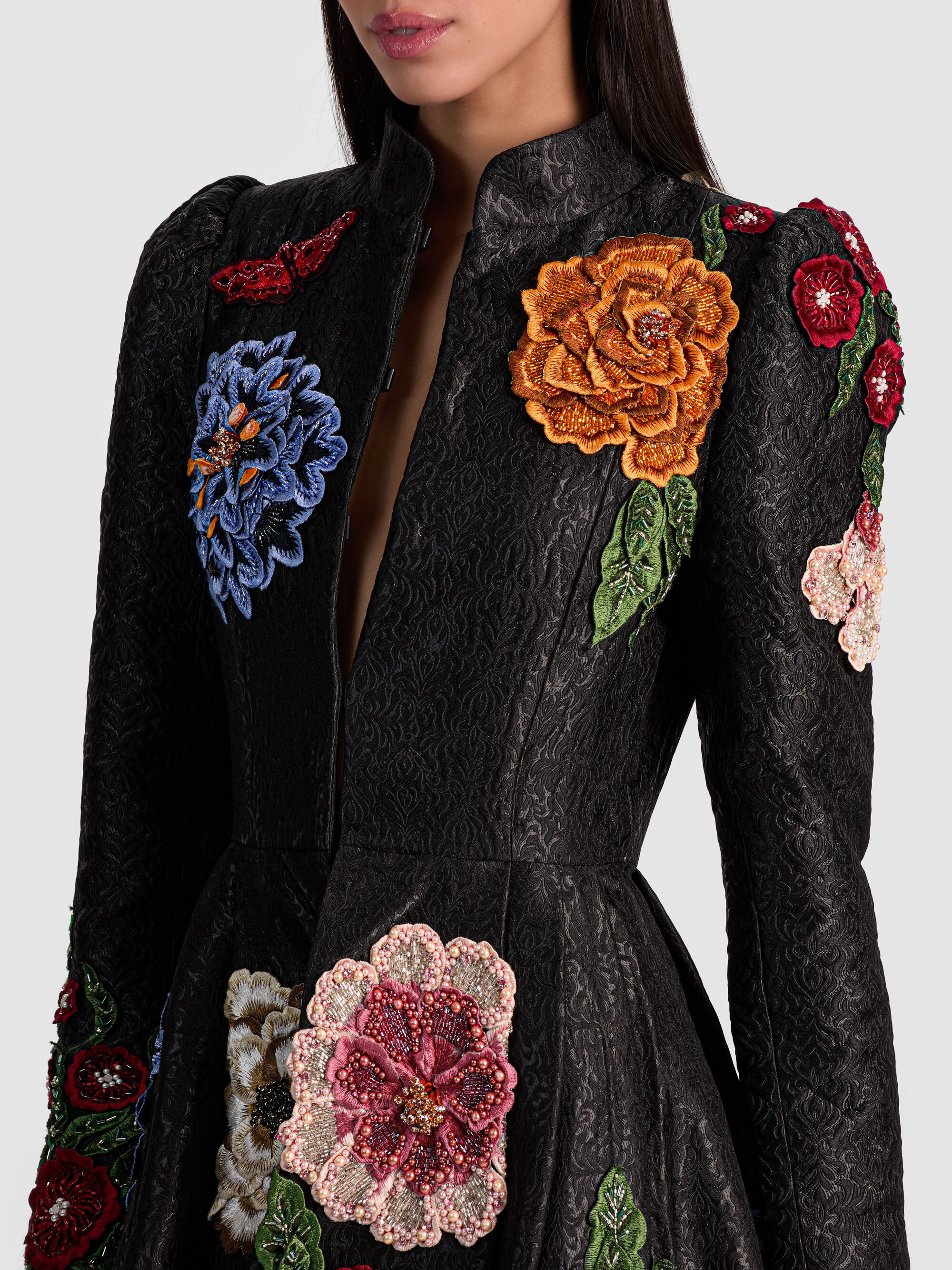RENATA EMBELLISHED MAXI COAT - 5