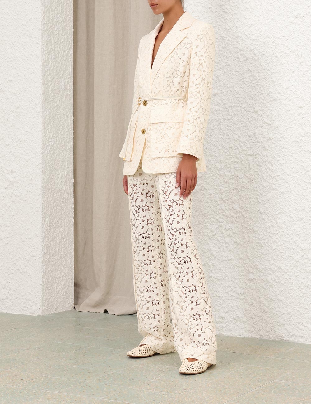ILLUMINATE LACE BELTED JACKET - 3