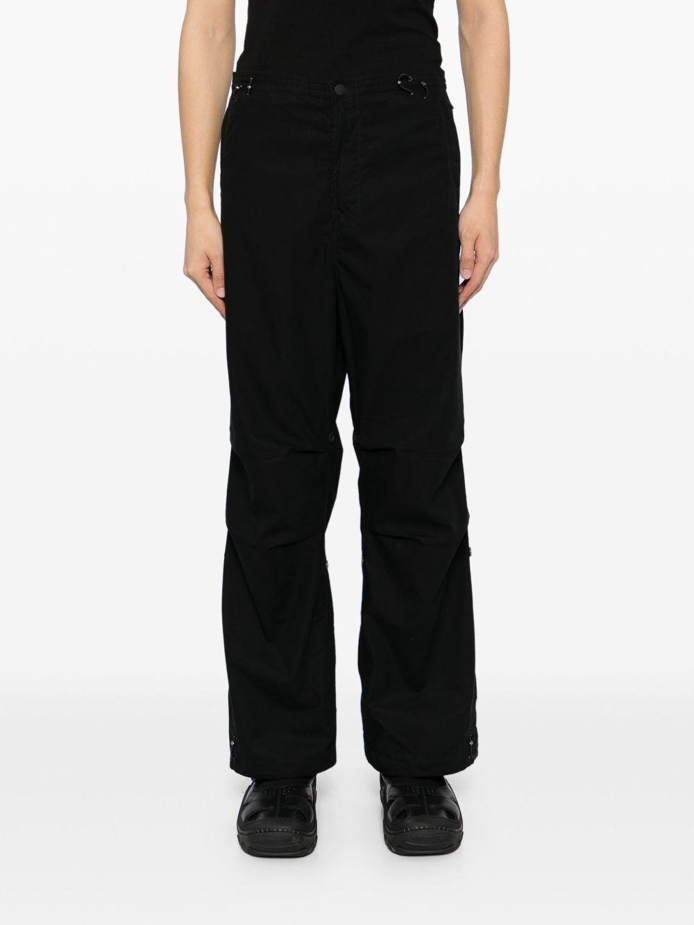 embroidered straight-leg trousers - 3