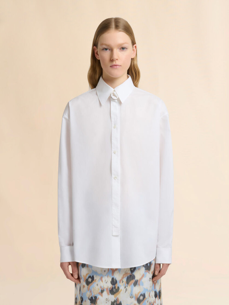 Marni WHITE POPLIN SHIRT WITH D-RING NECK STRAP outlook